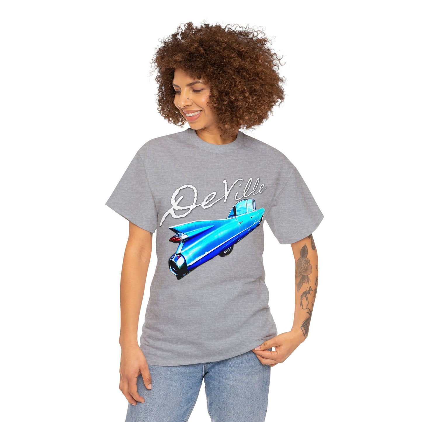 Deville Car, Antique American Car, Retro American Car, Caddy Heavy Cotton Tee