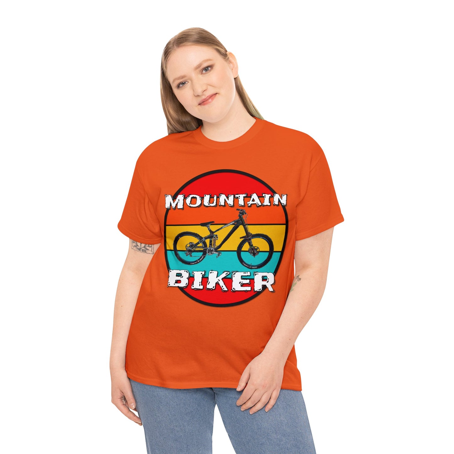 Mountain Bike, Mountain Biker, Full Suspension Moutain Bike Heavy Cotton Tee