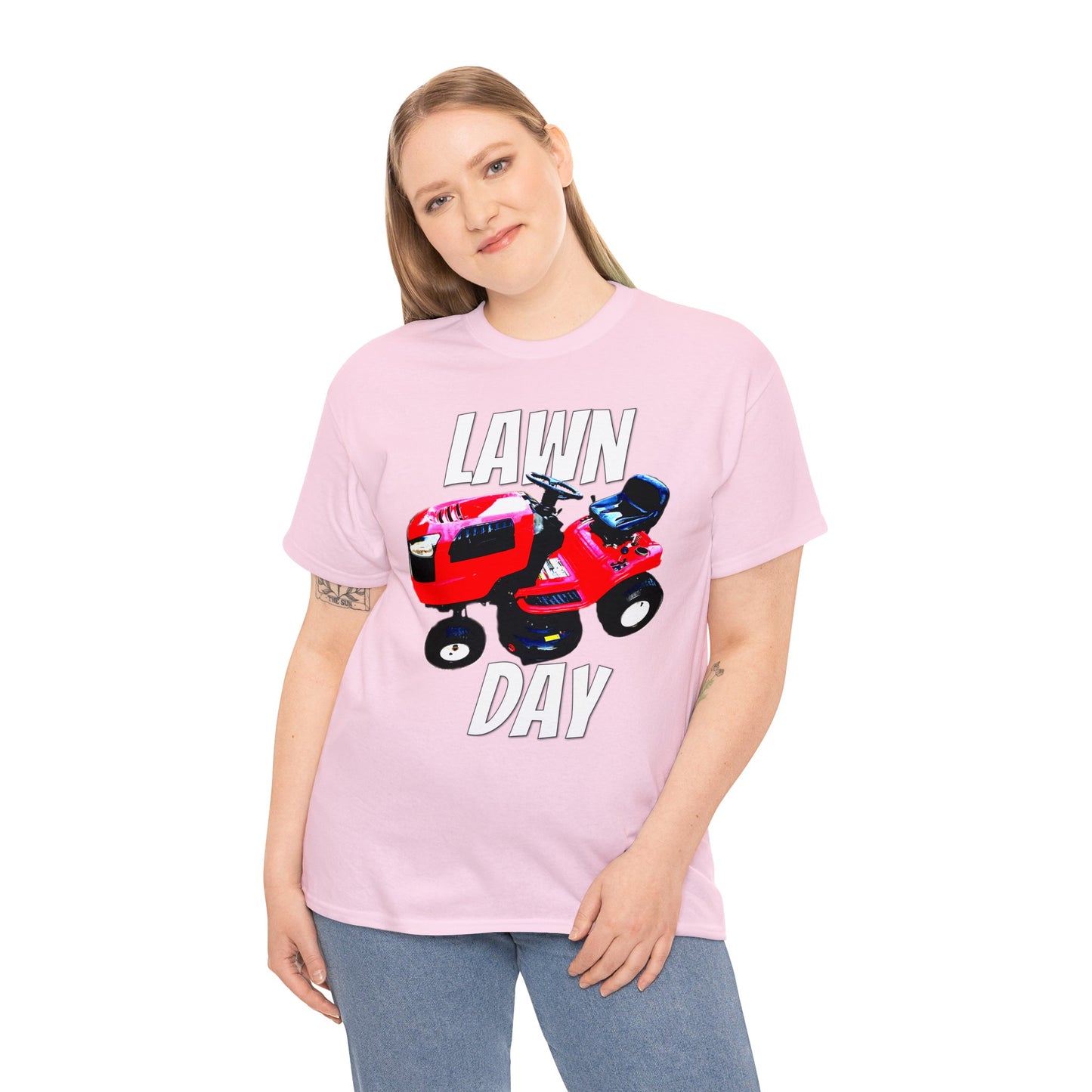 Vintage Riding Lawn Mower, Lawn Mowing Tractor, Ride On Mower Heavy Cotton Tee