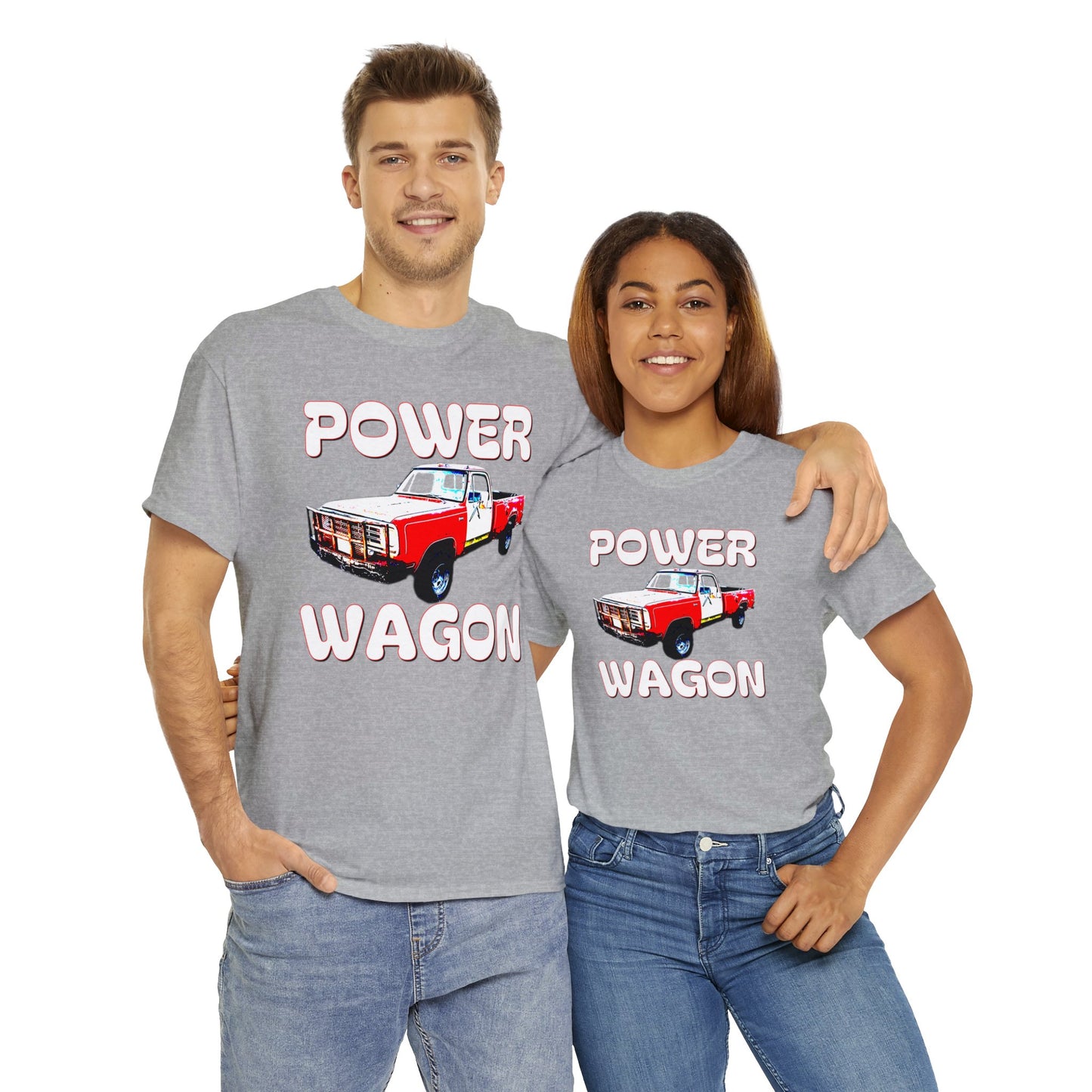 Power Wagon Pickup Truck, Vintage Pick Up Truck, Retro Truck Heavy Cotton Tee