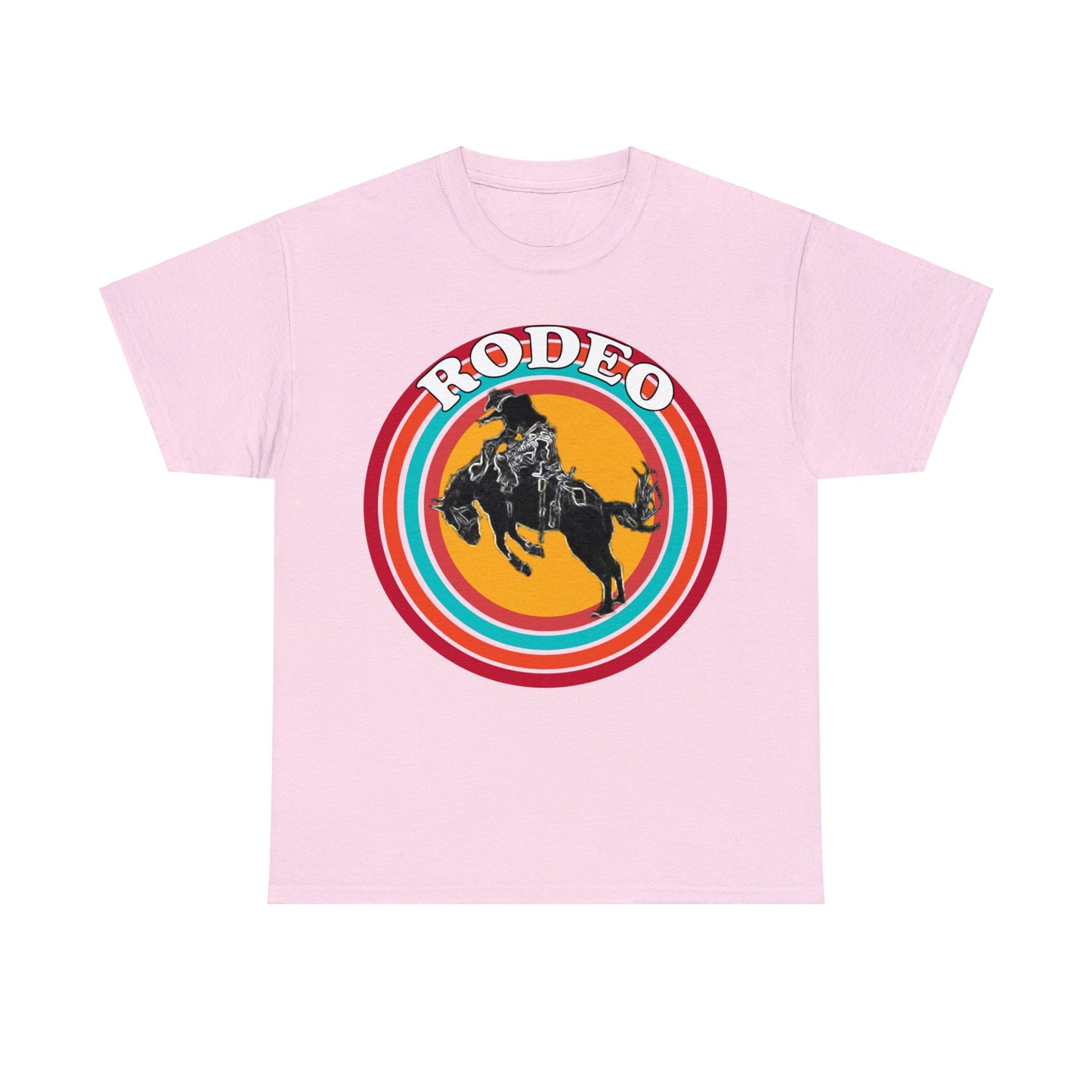 Rodeo, Bronco Rider, Bronc Buster, Cowboy Rider, Horse Rider, Wild Horse Heavy Cotton Tee