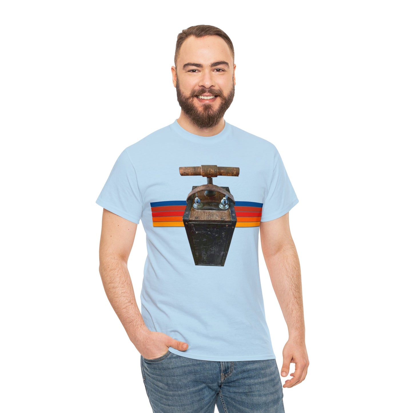 Vintage Mining Plunger Dynamite Detonator, Retro Miners Explosive Device Heavy Cotton Tee