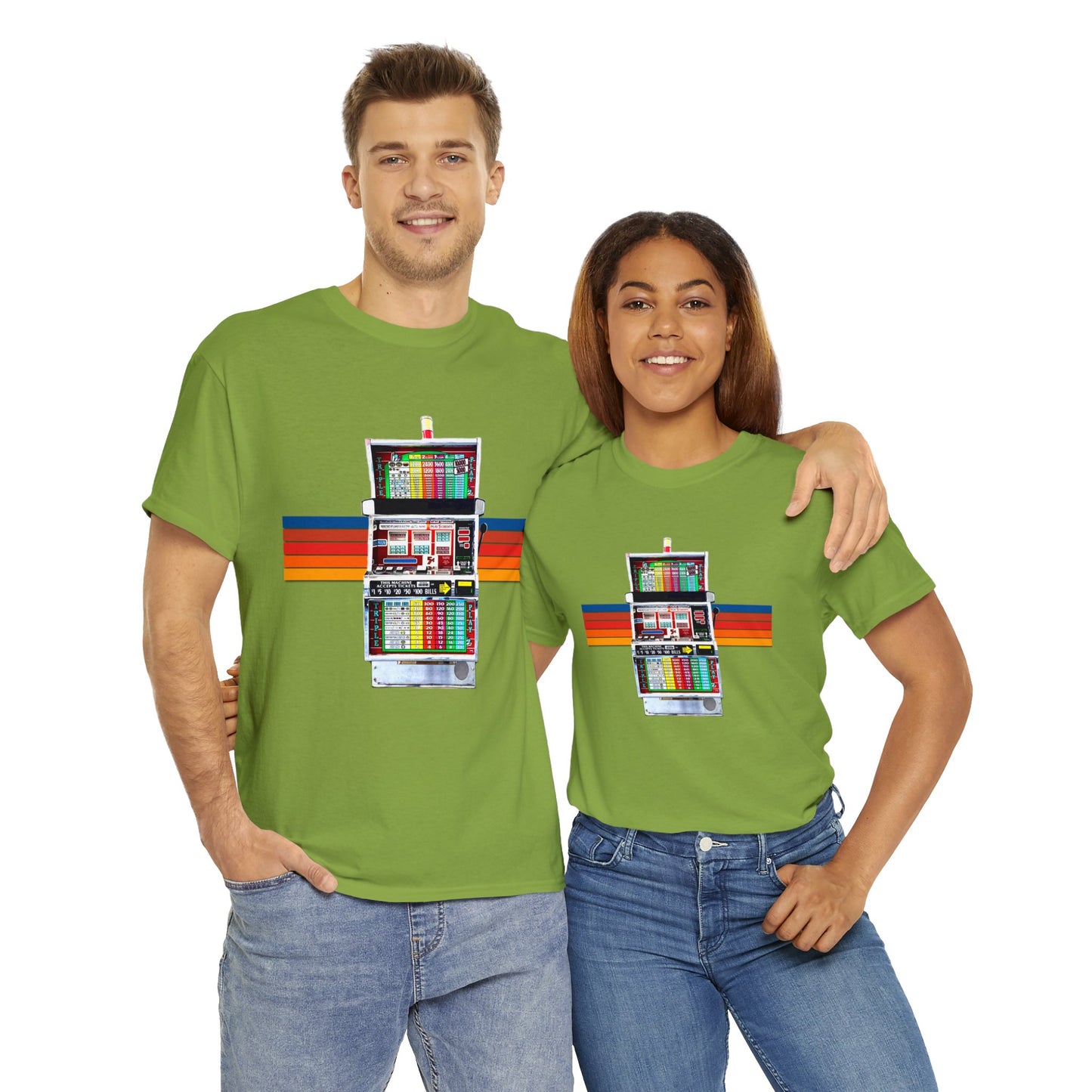Vintage Slot Machine, Retro Slot Game Machine, Antique Casino Machine Heavy Cotton Tee