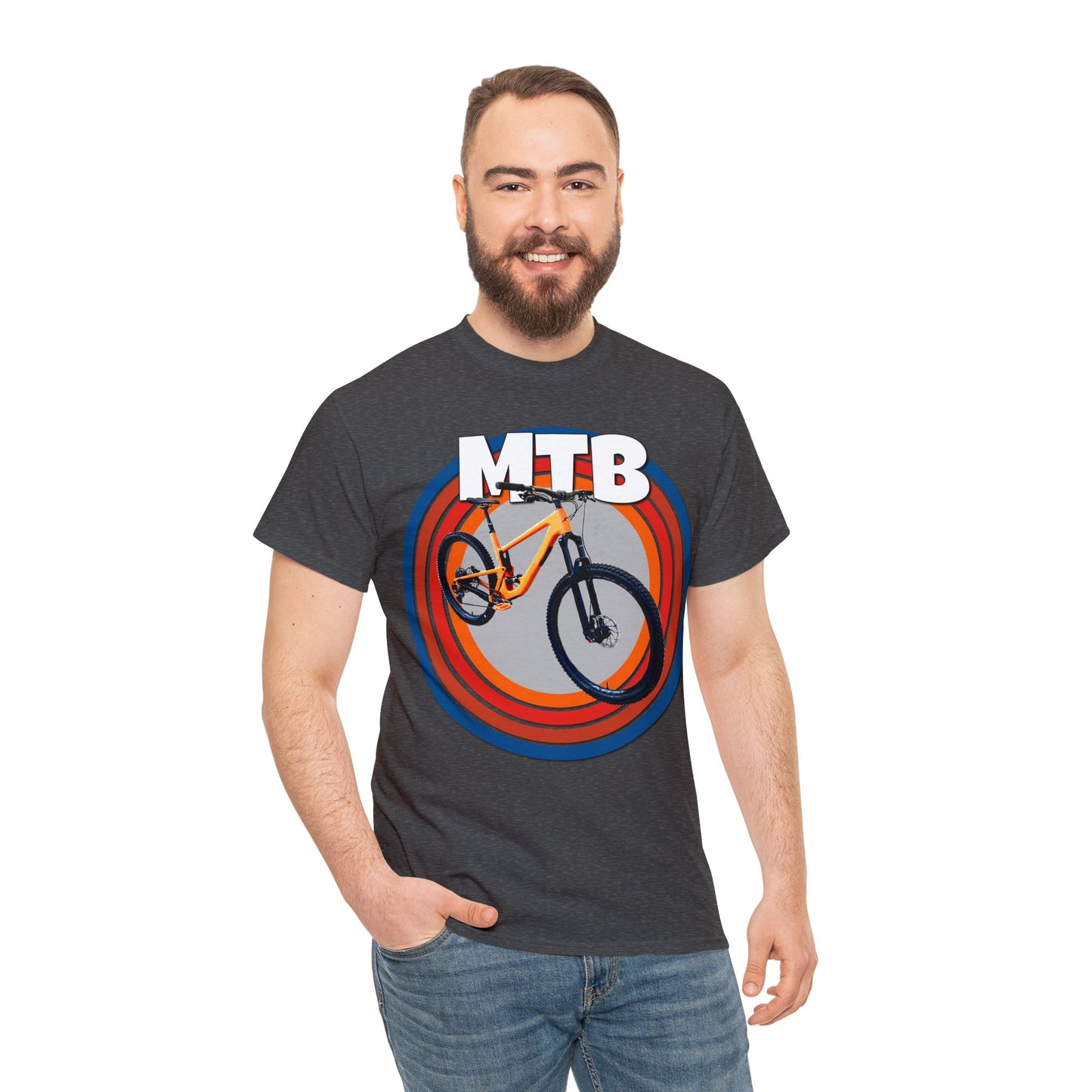 Mountain Bike, Mountain Biker, Full Suspension Mountain Bike, MTB Heavy Cotton Tee
