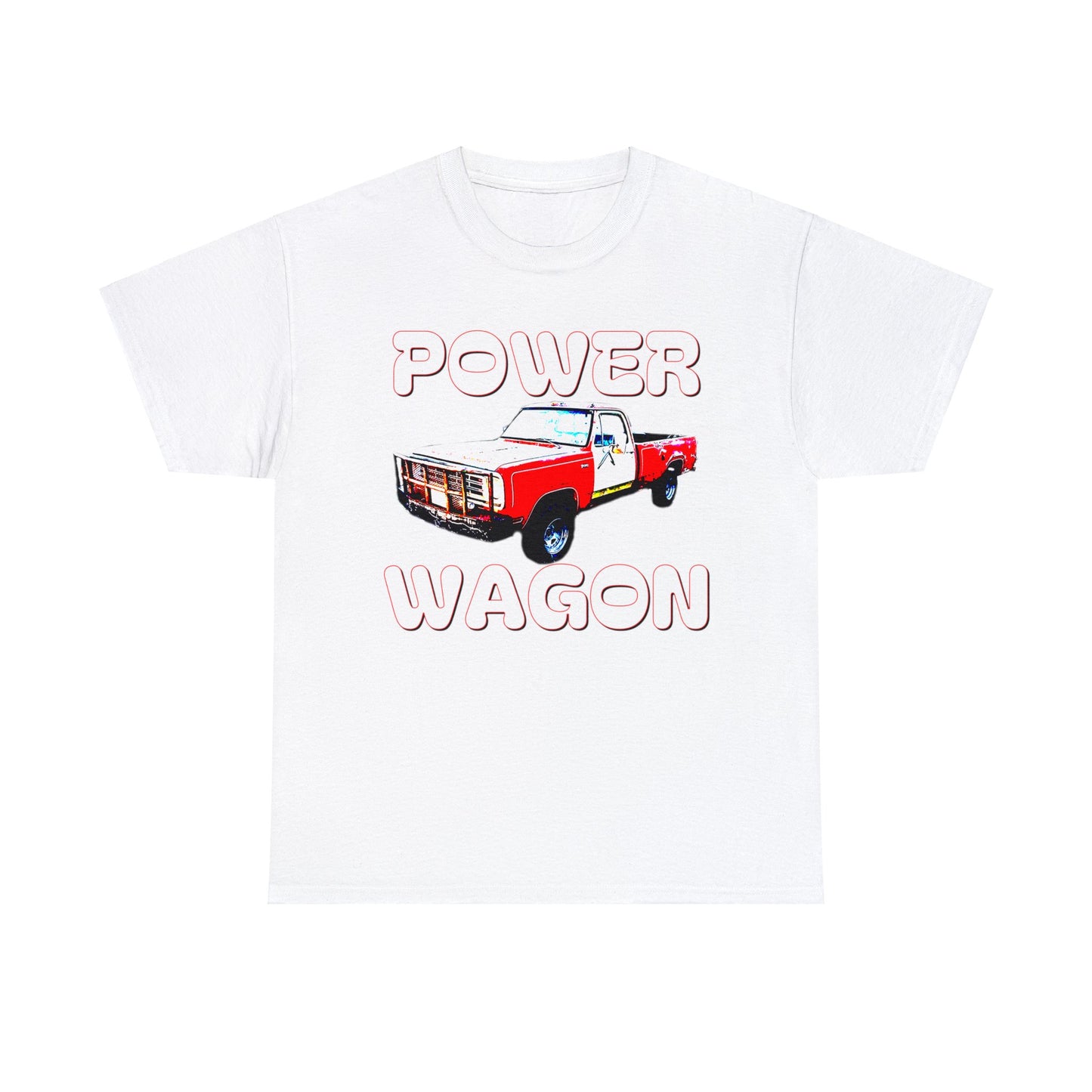 Power Wagon Pickup Truck, Vintage Pick Up Truck, Retro Truck Heavy Cotton Tee