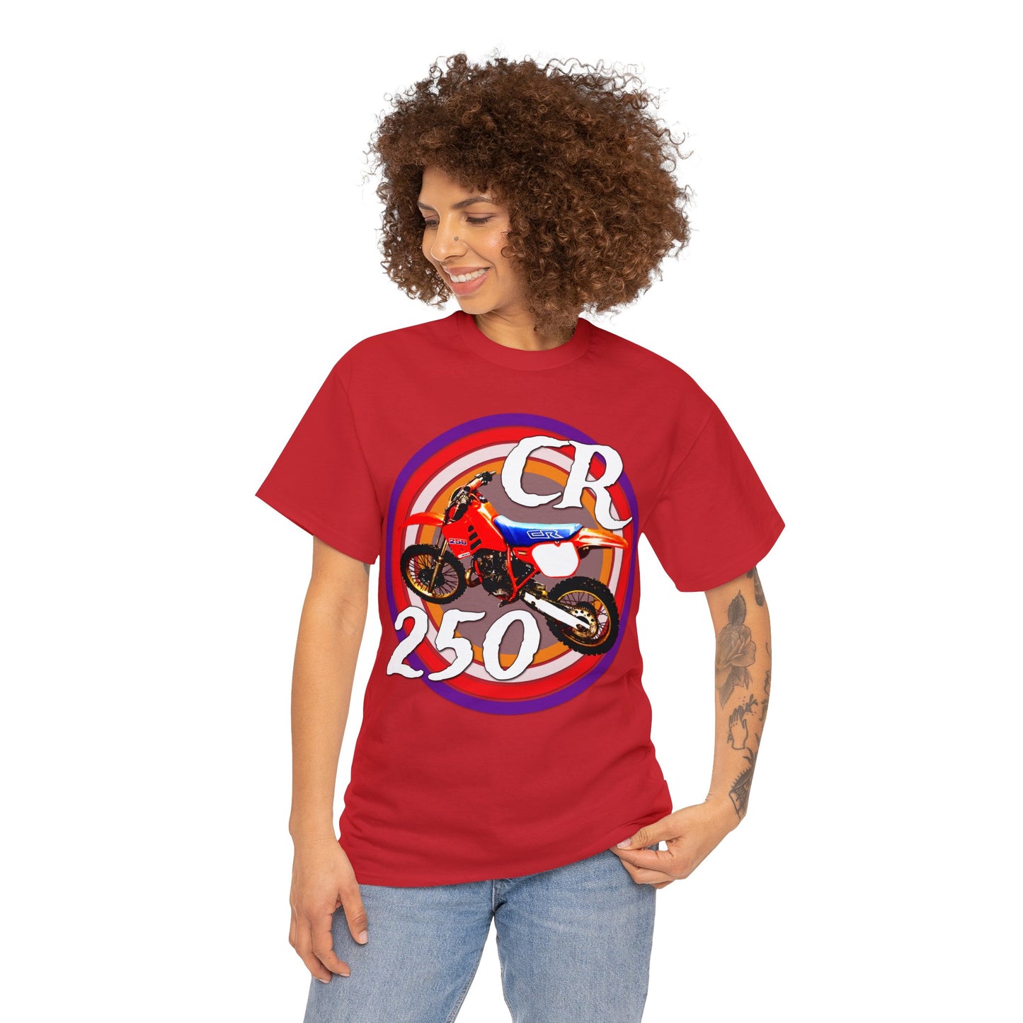 CR 250 R Vintage Retro Motorcross Motocross Motorcycle Dirt Bike Heavy Cotton Tee