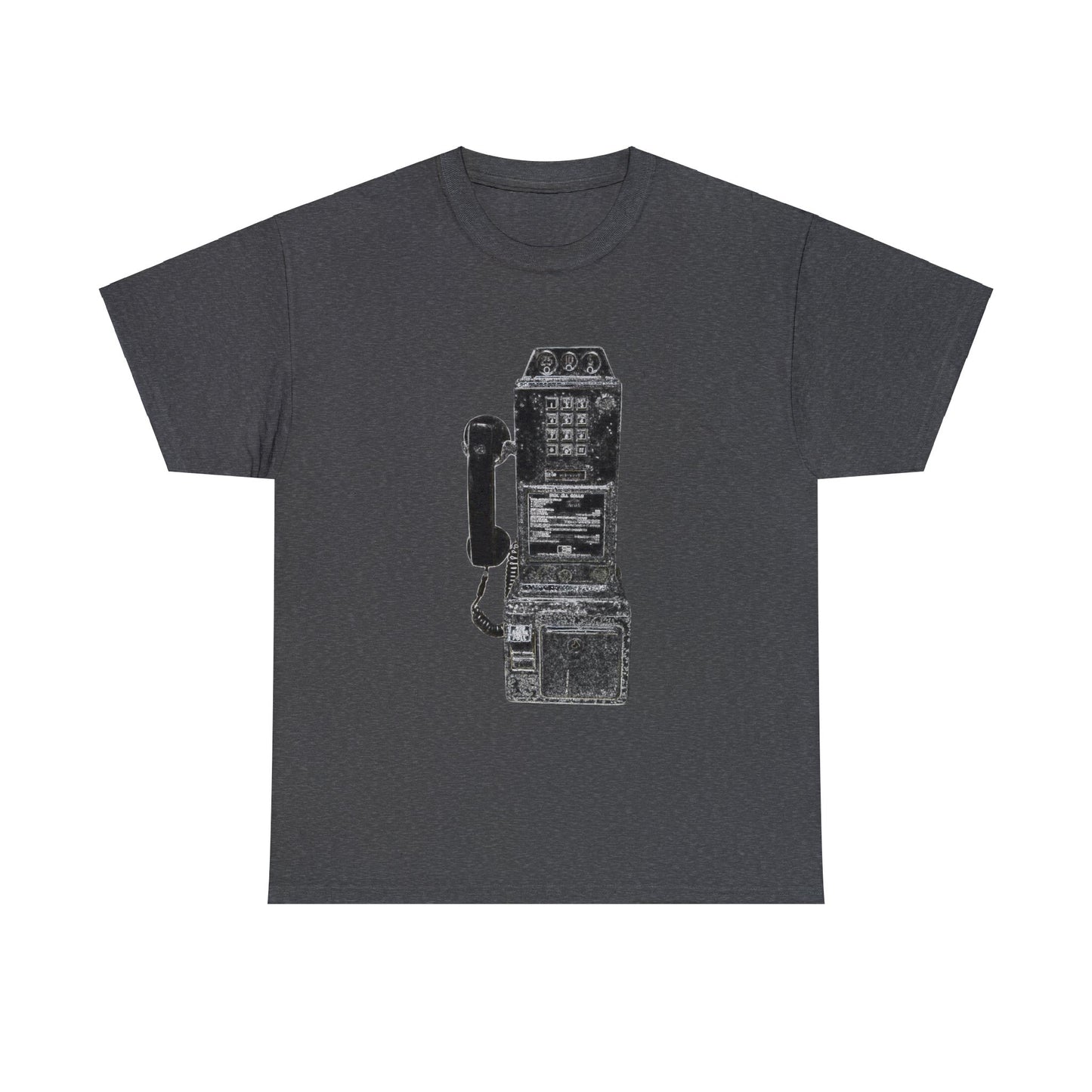 Vintage Retro Pay Phone Antique Telephone Phone Heavy Cotton Tee