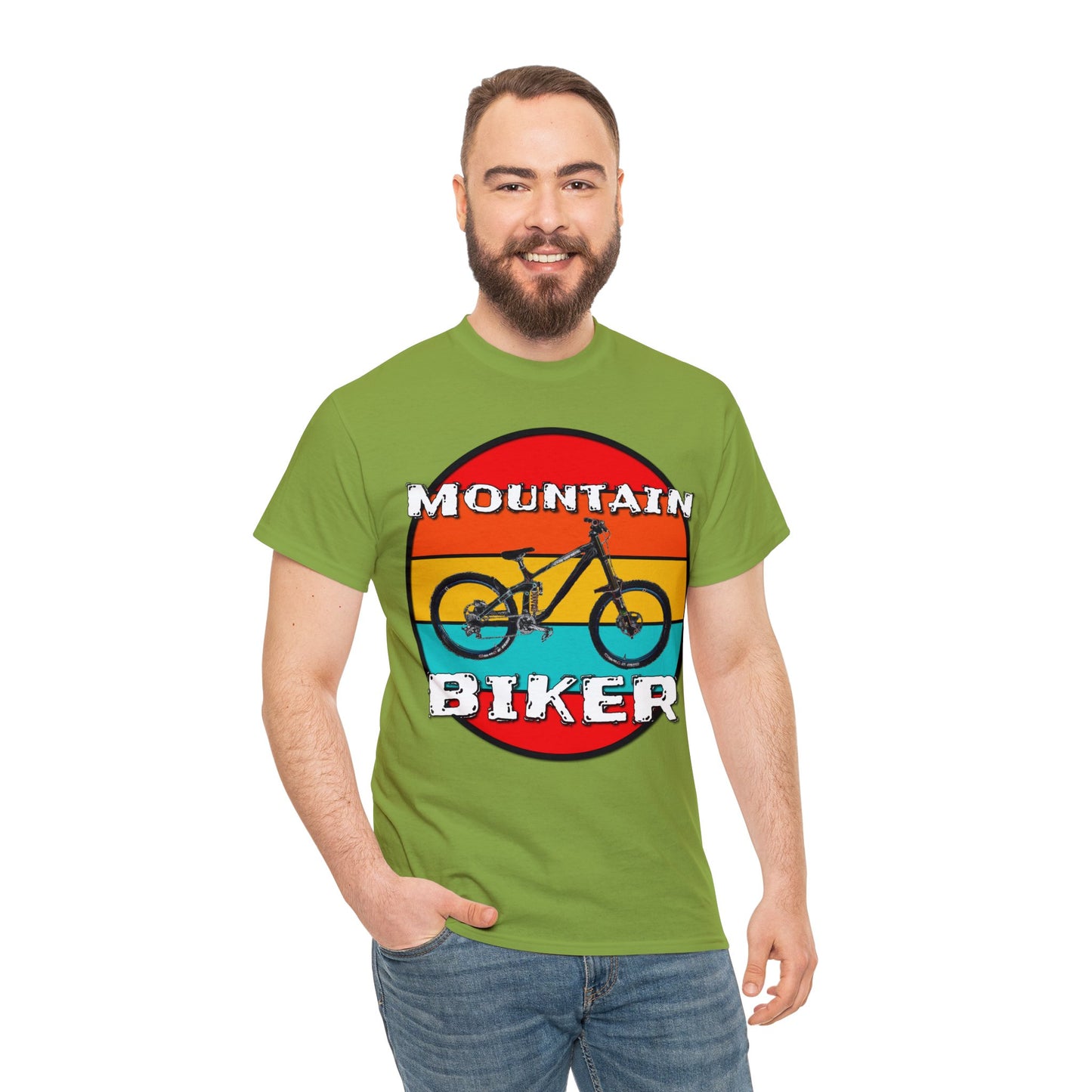 Mountain Bike, Mountain Biker, Full Suspension Moutain Bike Heavy Cotton Tee
