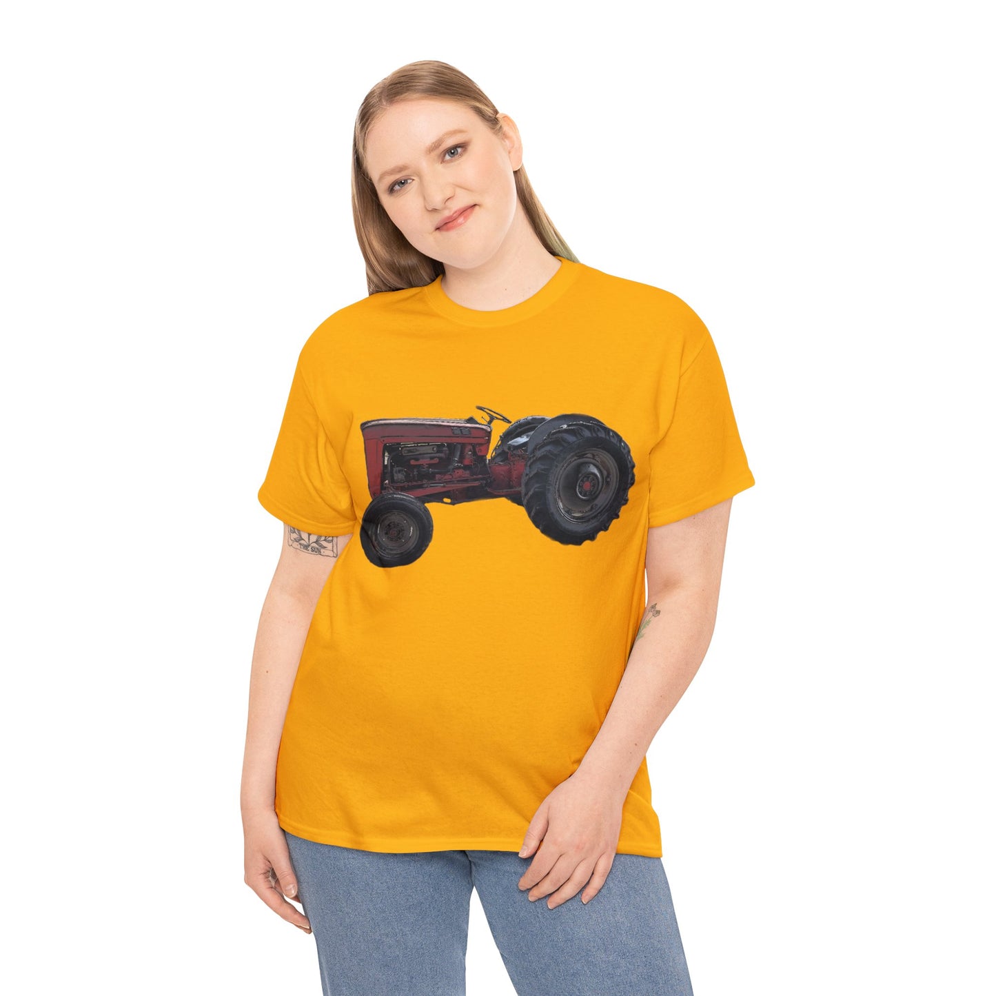 Vintage Retro Farm Tractor Heavy Cotton Tee