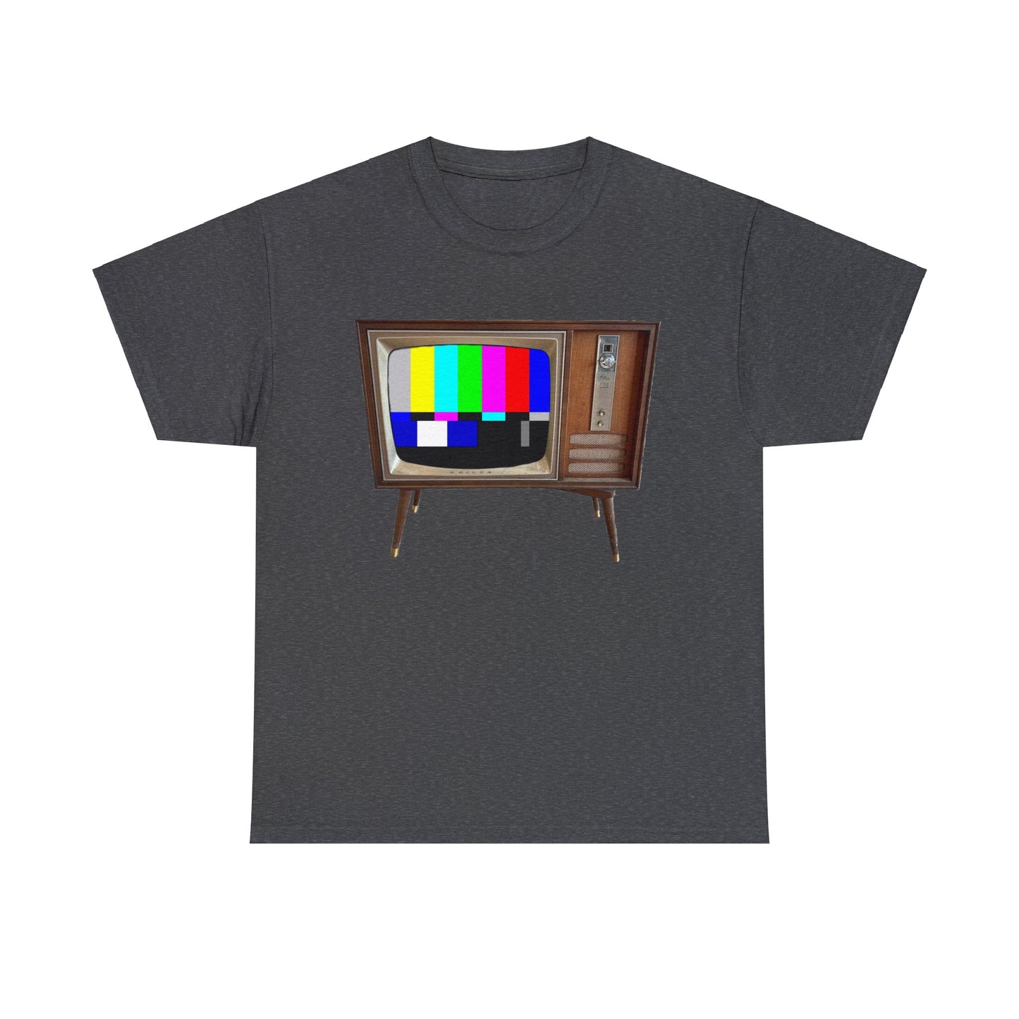 Vintage Television, Tube TV, Sign Off Screen, Old School, Vintage, Retro Heavy Cotton Tee