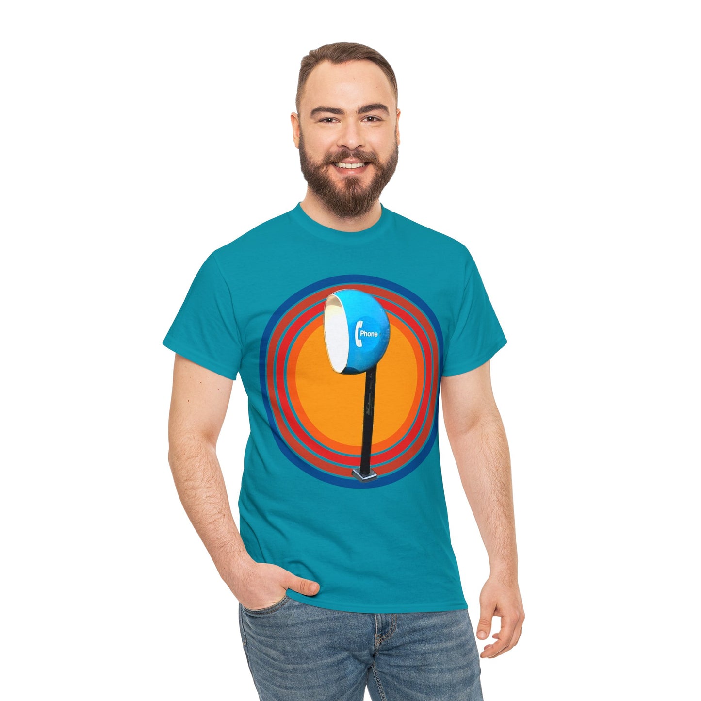 Vintage Egg Shaped Phone Booth, Retro Phone Booth Heavy Cotton Tee