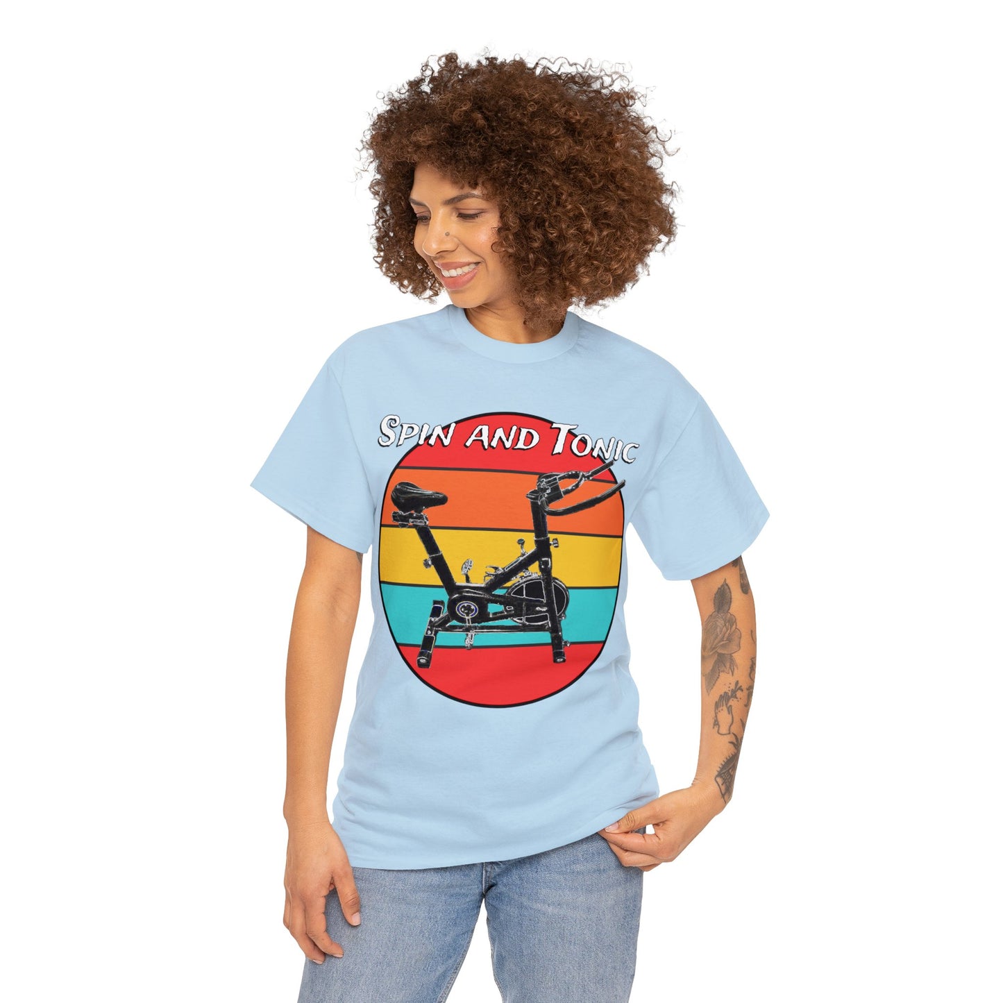 Spin Bike, Spin Class, Spinning, Stationary Bike, Indoor Cycling Heavy Cotton Tee