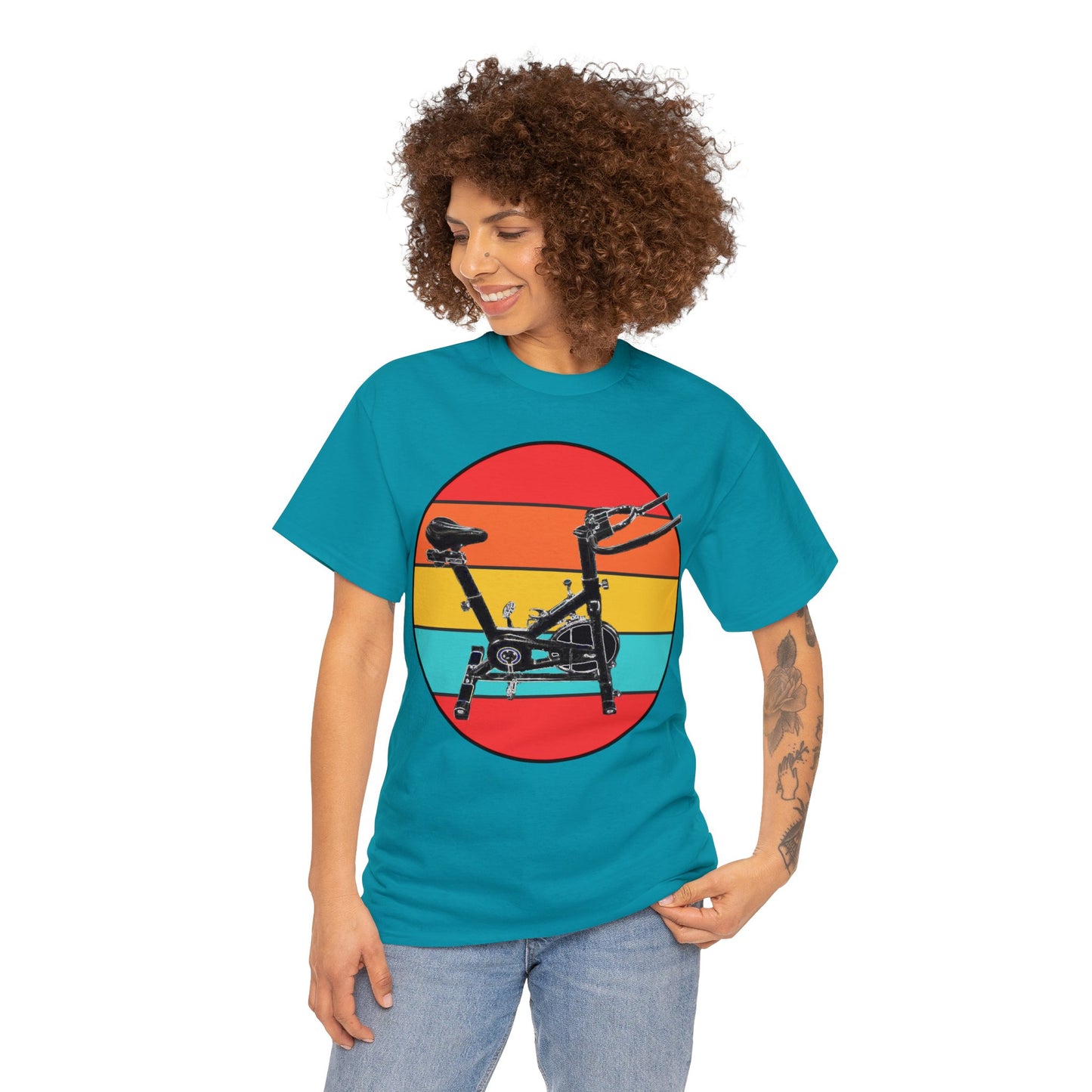 Spin Bike, Spin Class, Spinning, Stationary Bike, Indoor Cycling Heavy Cotton Tee