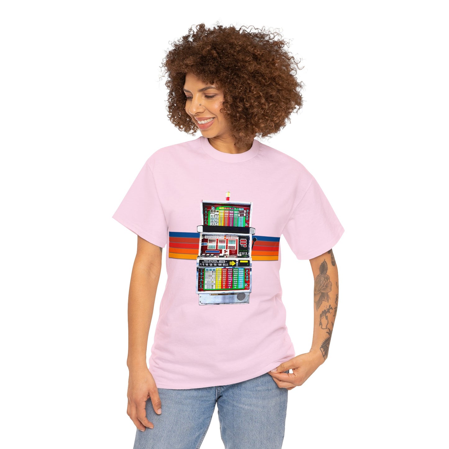Vintage Slot Machine, Retro Slot Game Machine, Antique Casino Machine Heavy Cotton Tee