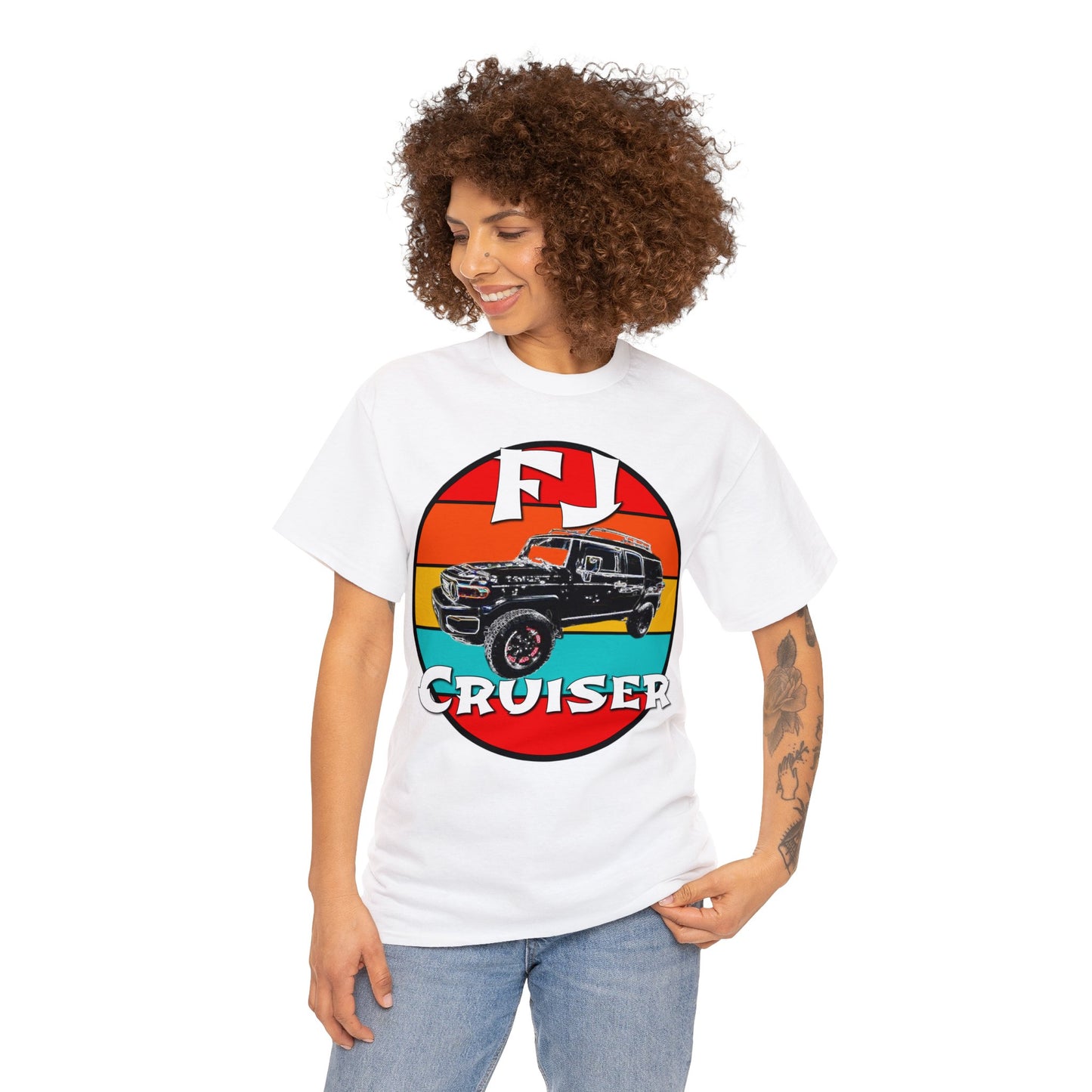 FJ Cruiser 4x4 Off Road Truck Vintage Retro Heavy Cotton Tee
