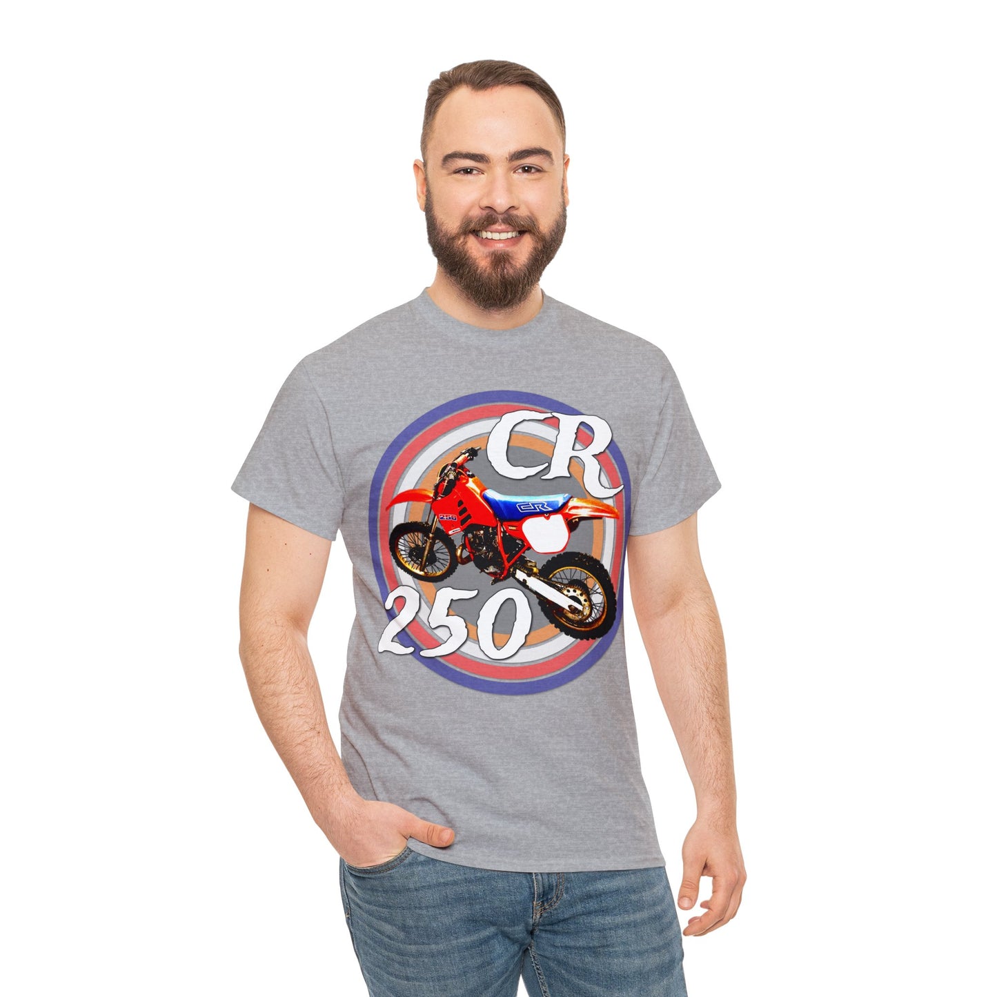 CR 250 R Vintage Retro Motorcross Motocross Motorcycle Dirt Bike Heavy Cotton Tee
