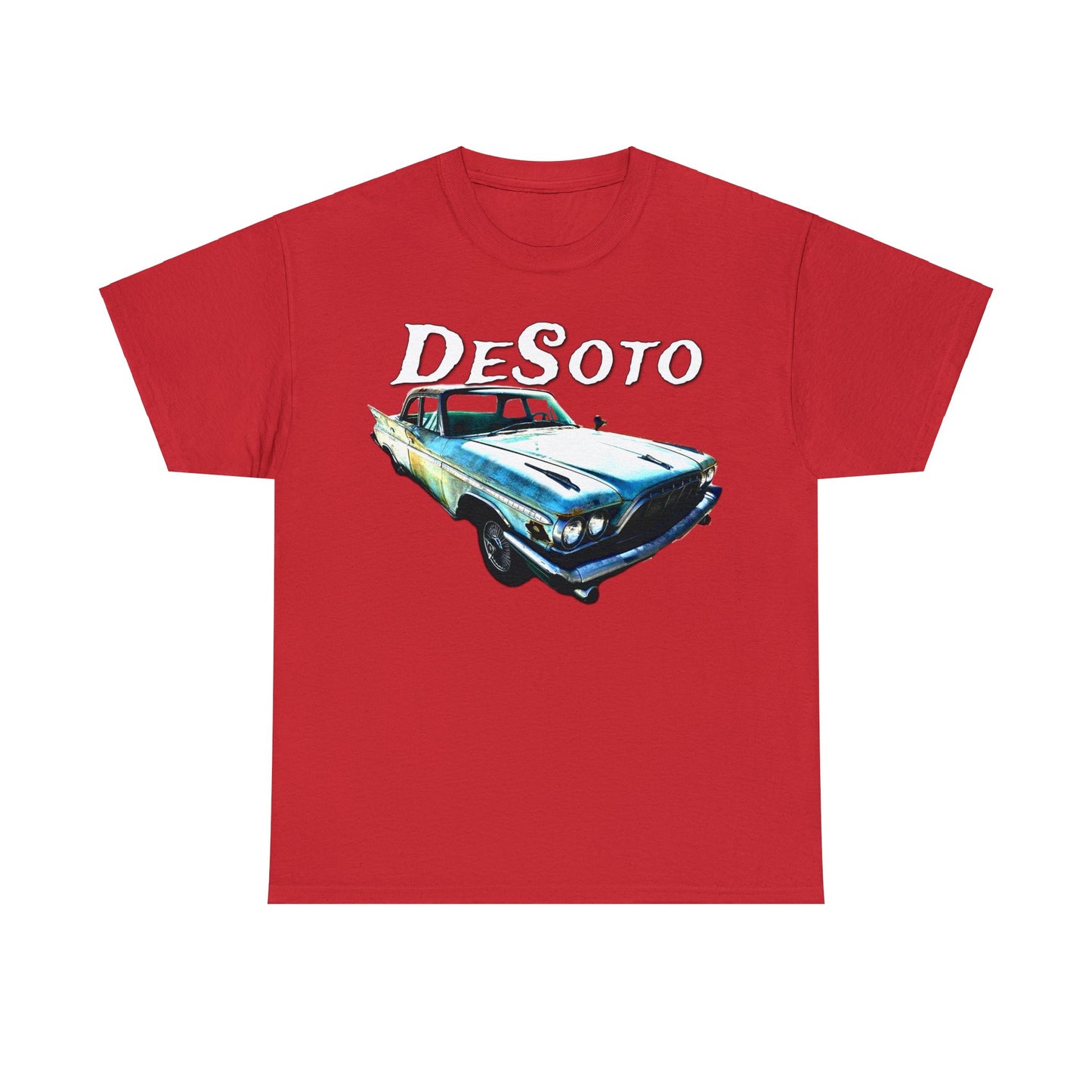 Vintage Desoto American Car, Vintage Antique Automobile Heavy Cotton Tee