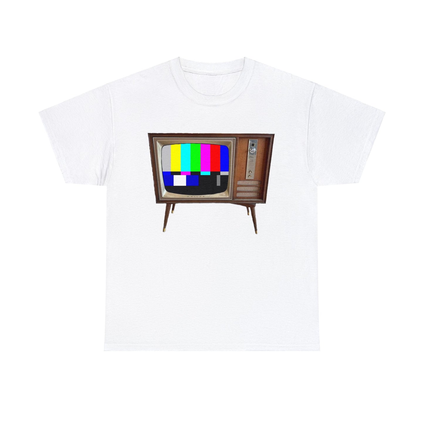 Vintage Television, Tube TV, Sign Off Screen, Old School, Vintage, Retro Heavy Cotton Tee