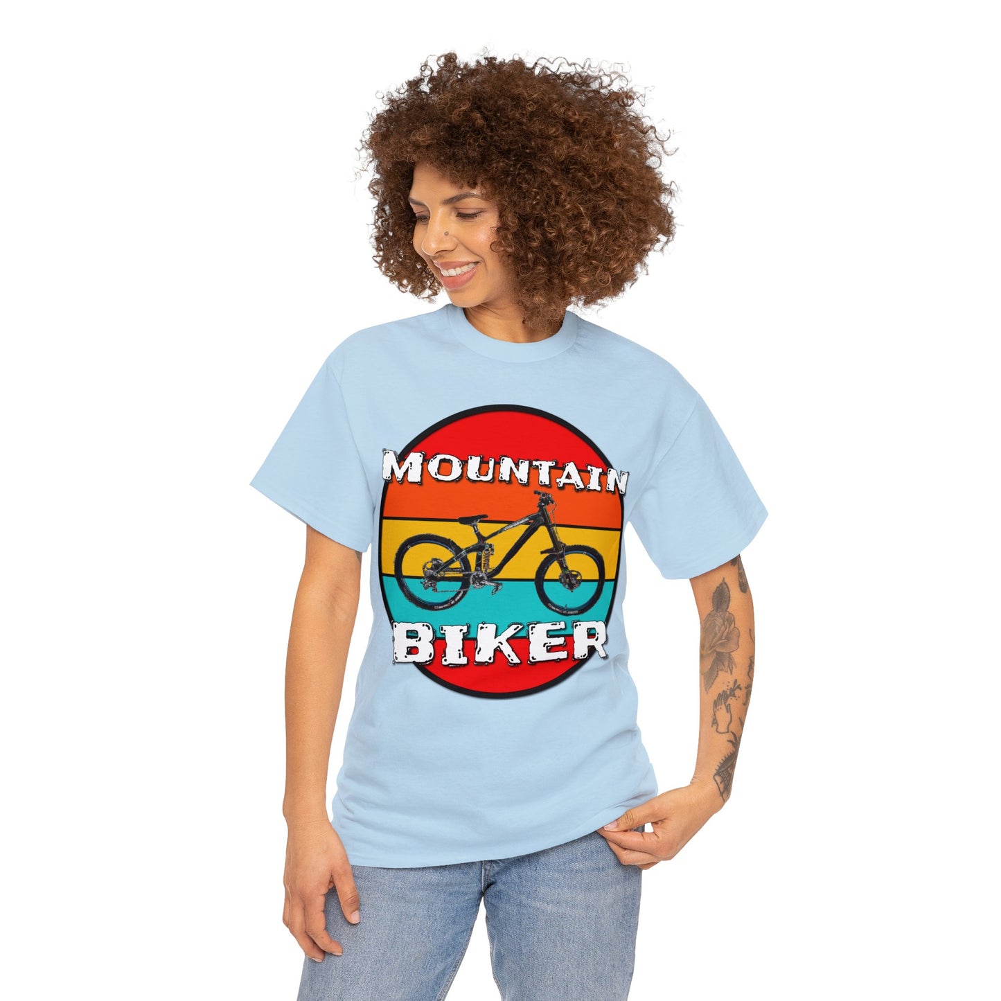 Mountain Bike, Mountain Biker, Full Suspension Moutain Bike Heavy Cotton Tee