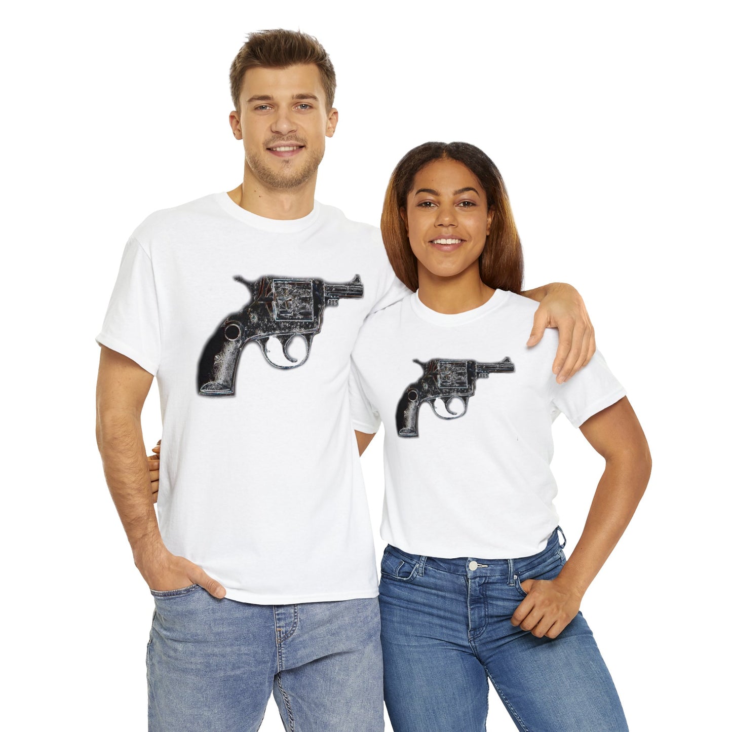 Vintage Pistol Revolver 22 Caliber Heavy Cotton Tee