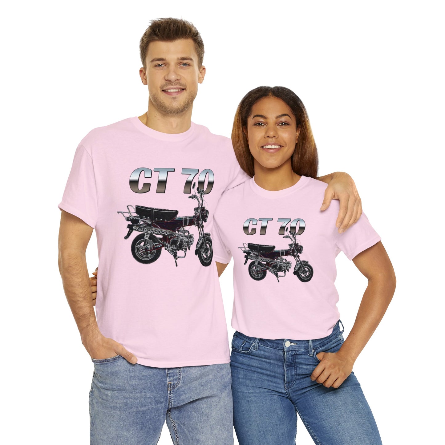 Trail 70 Mini BIke, Vintage Mini Bike, Retro Mini Bike Heavy Cotton Tee