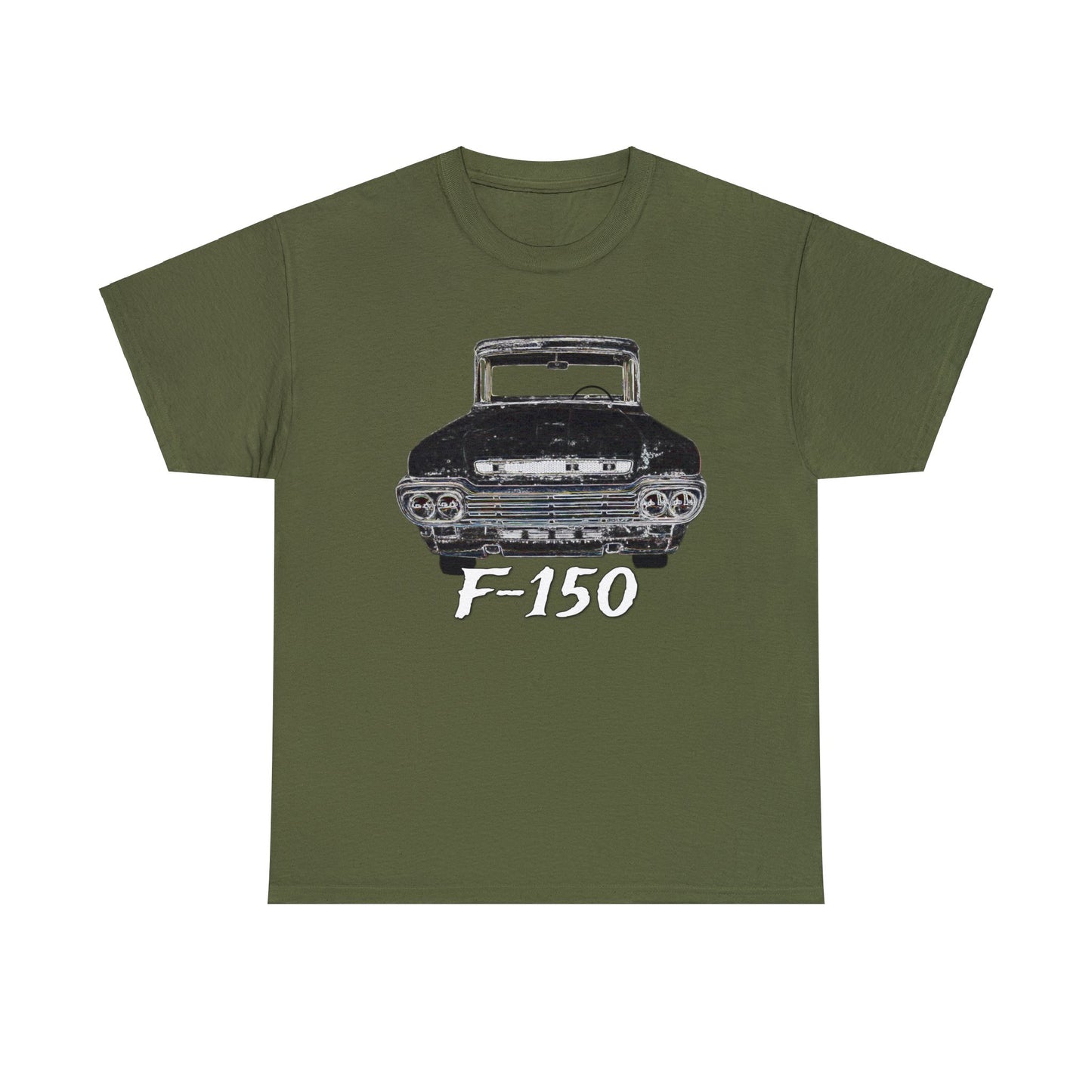 F 150 Truck, Vintage Pickup Truck, Retro Country Pick Up Truck Heavy Cotton Tee