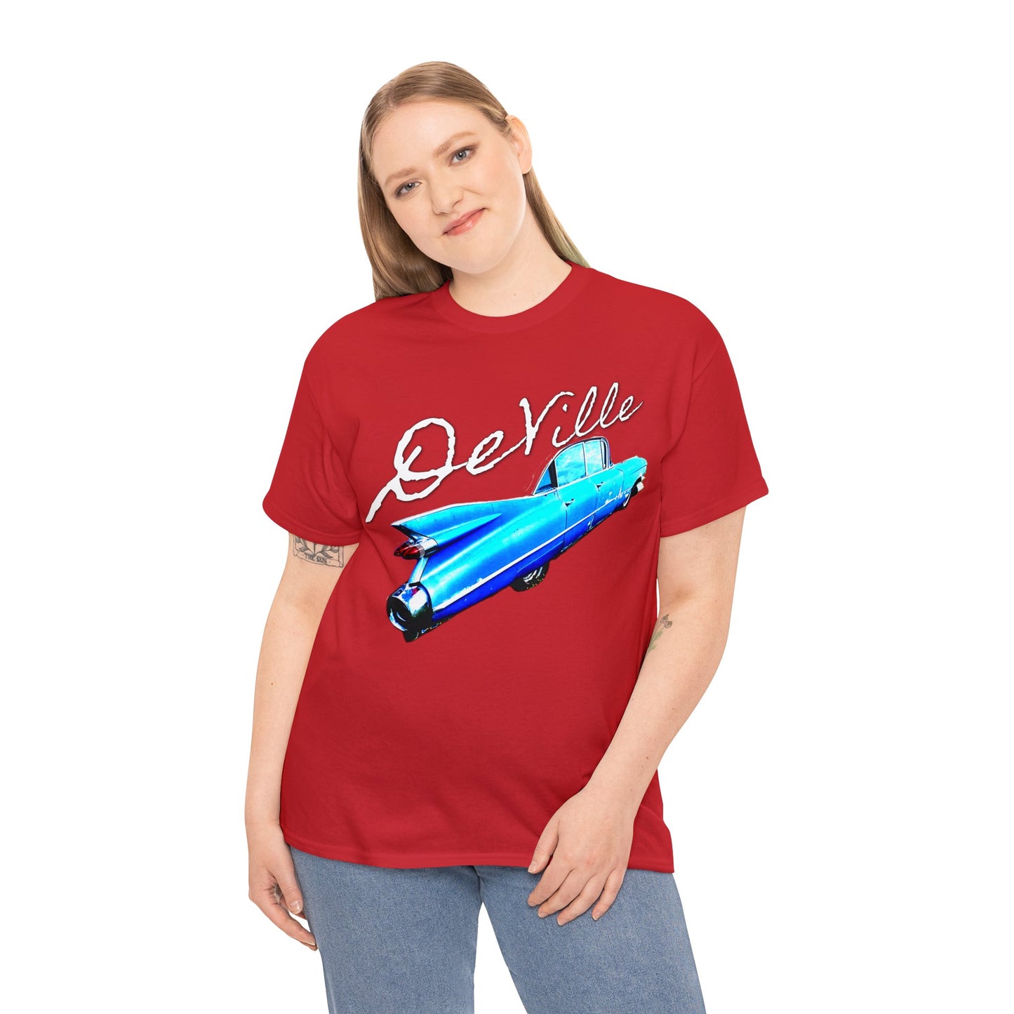 Deville Car, Antique American Car, Retro American Car, Caddy Heavy Cotton Tee