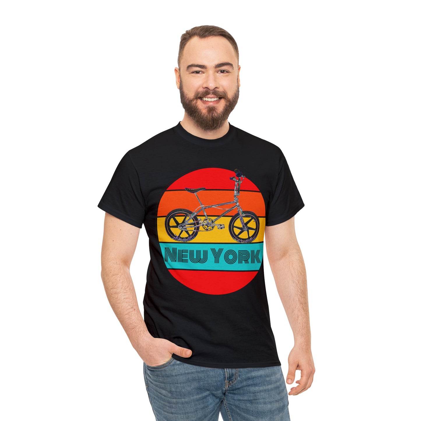 New York City BMX Bike, Cool Old School BMX Bicycle, Dirt Bike Vintage Retro Heavy Cotton Tee