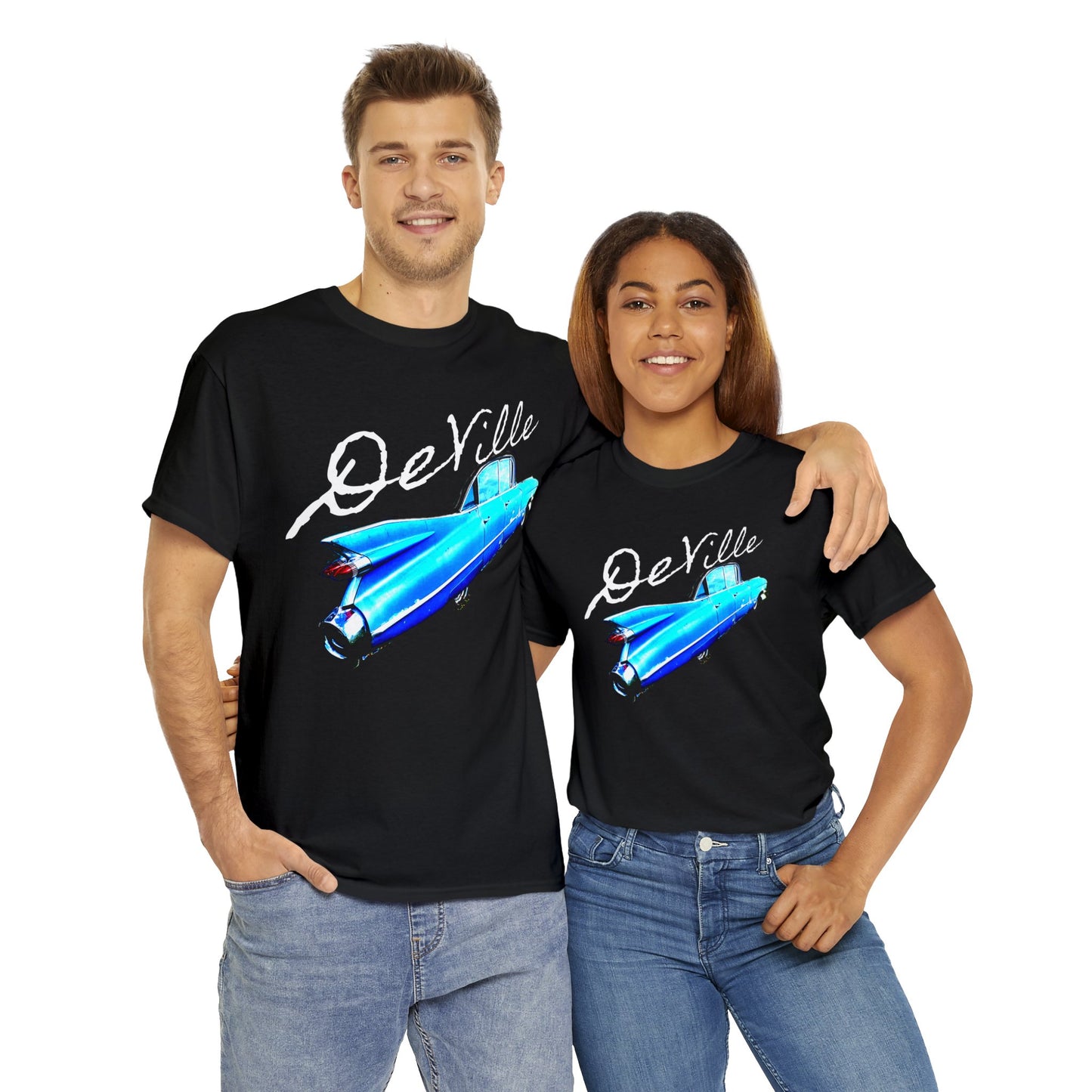 Deville Car, Antique American Car, Retro American Car, Caddy Heavy Cotton Tee