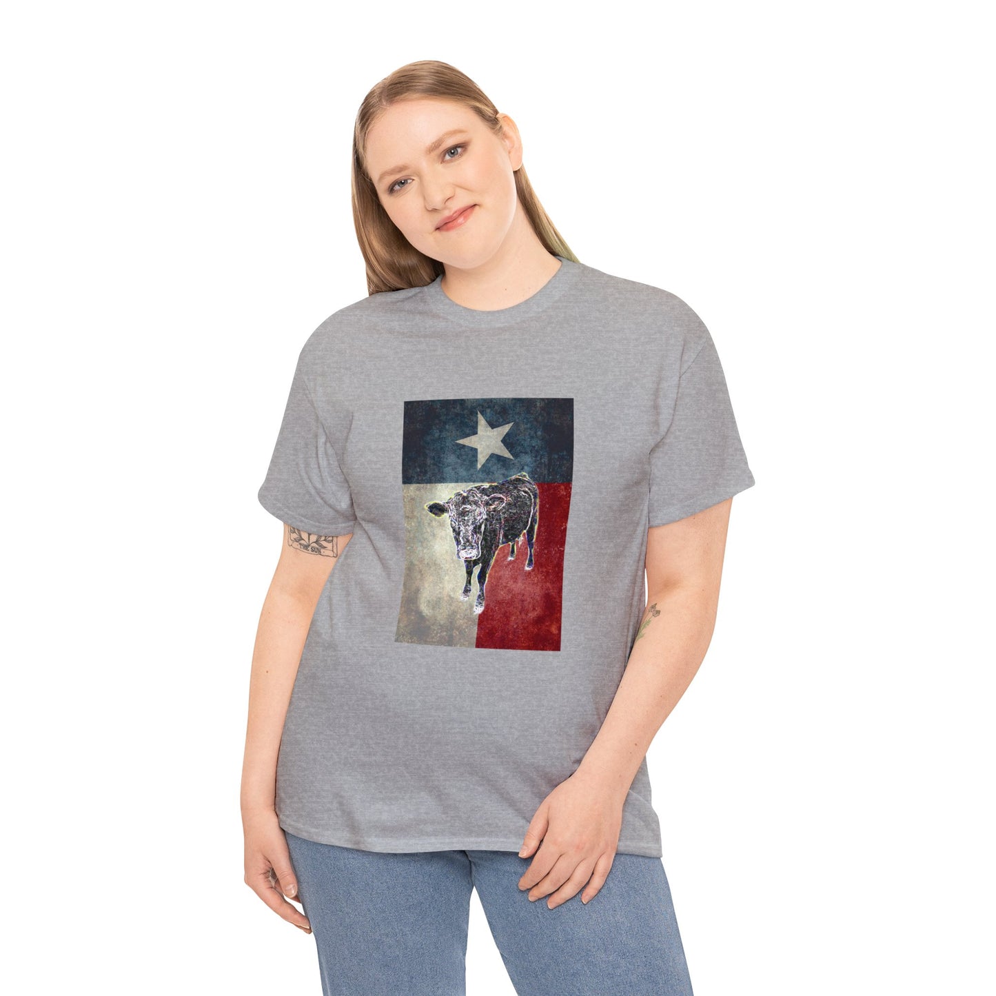 Vintage Retro Cow on the Farm Heavy Cotton Tee