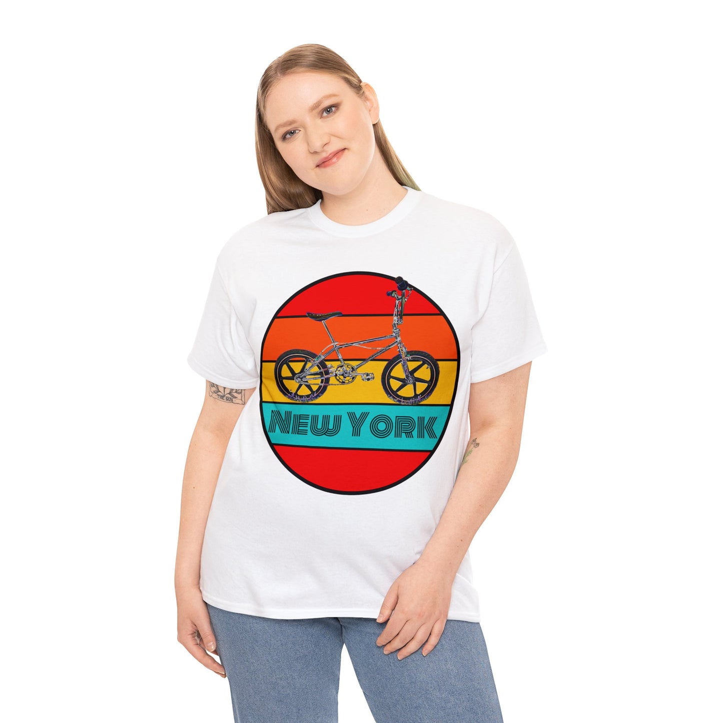 New York City BMX Bike, Cool Old School BMX Bicycle, Dirt Bike Vintage Retro Heavy Cotton Tee