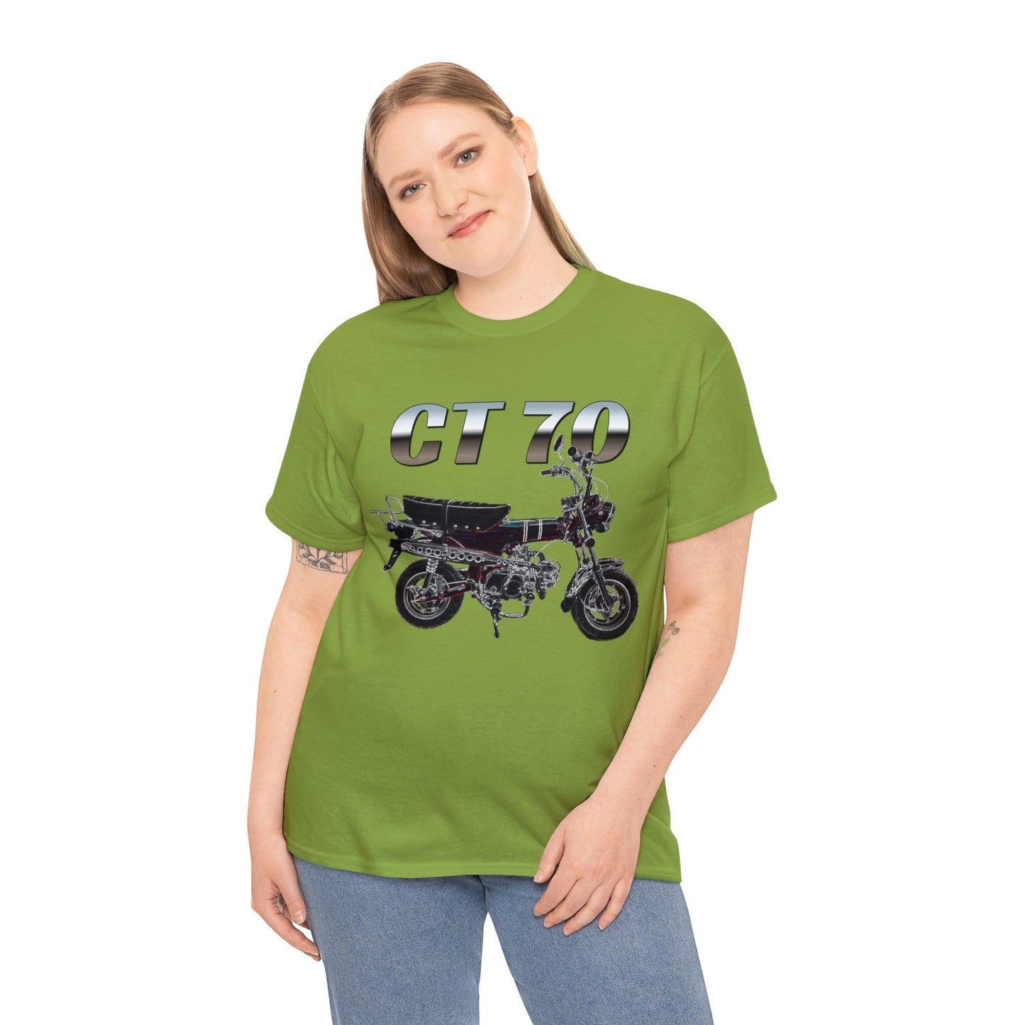 Trail 70 Mini BIke, Vintage Mini Bike, Retro Mini Bike Heavy Cotton Tee