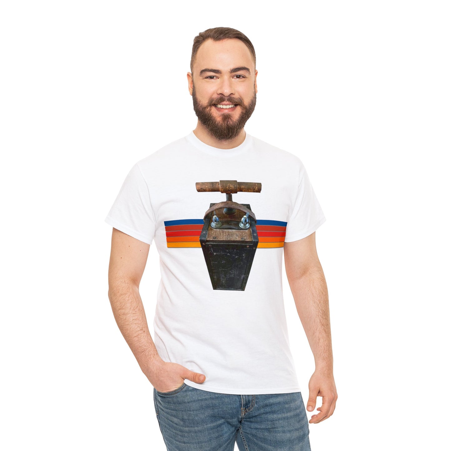 Vintage Mining Plunger Dynamite Detonator, Retro Miners Explosive Device Heavy Cotton Tee