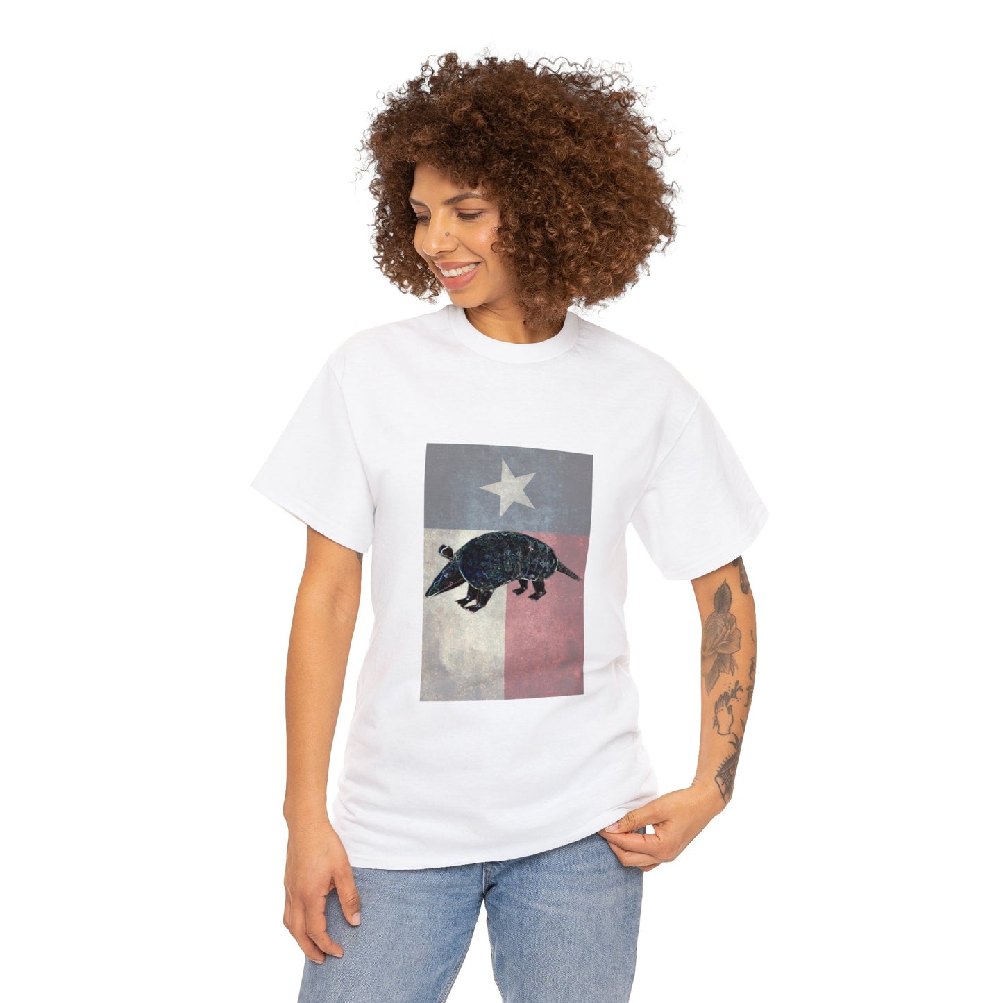 Vintage Texas Flag Armadillo Heavy Cotton Tee