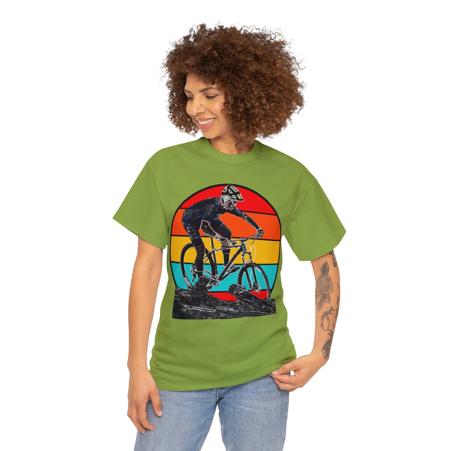 Mountain Bike, Mountain Biker, Hard Tail Mountain Bike Heavy Cotton Tee