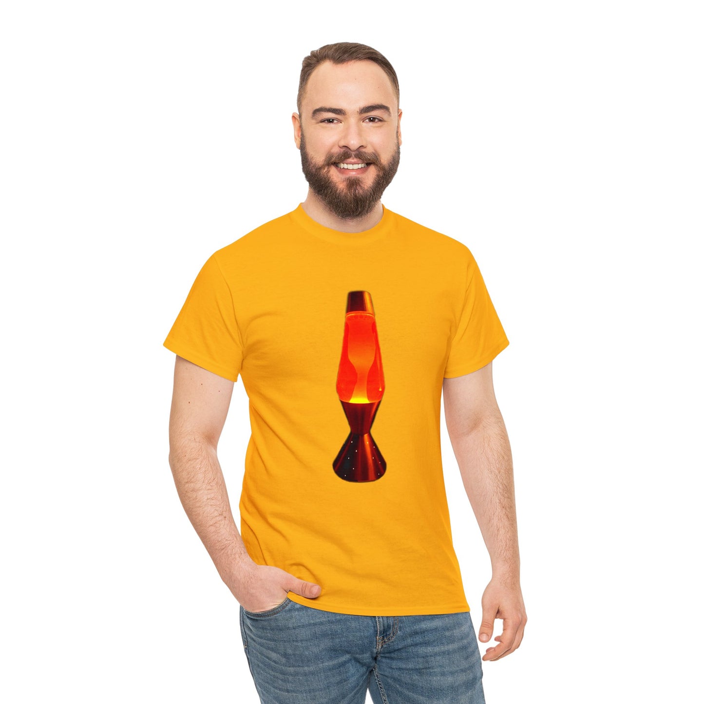 Orange Lava Lamp, Retro Lava Lamp, 1970s lighting Heavy Cotton Tee