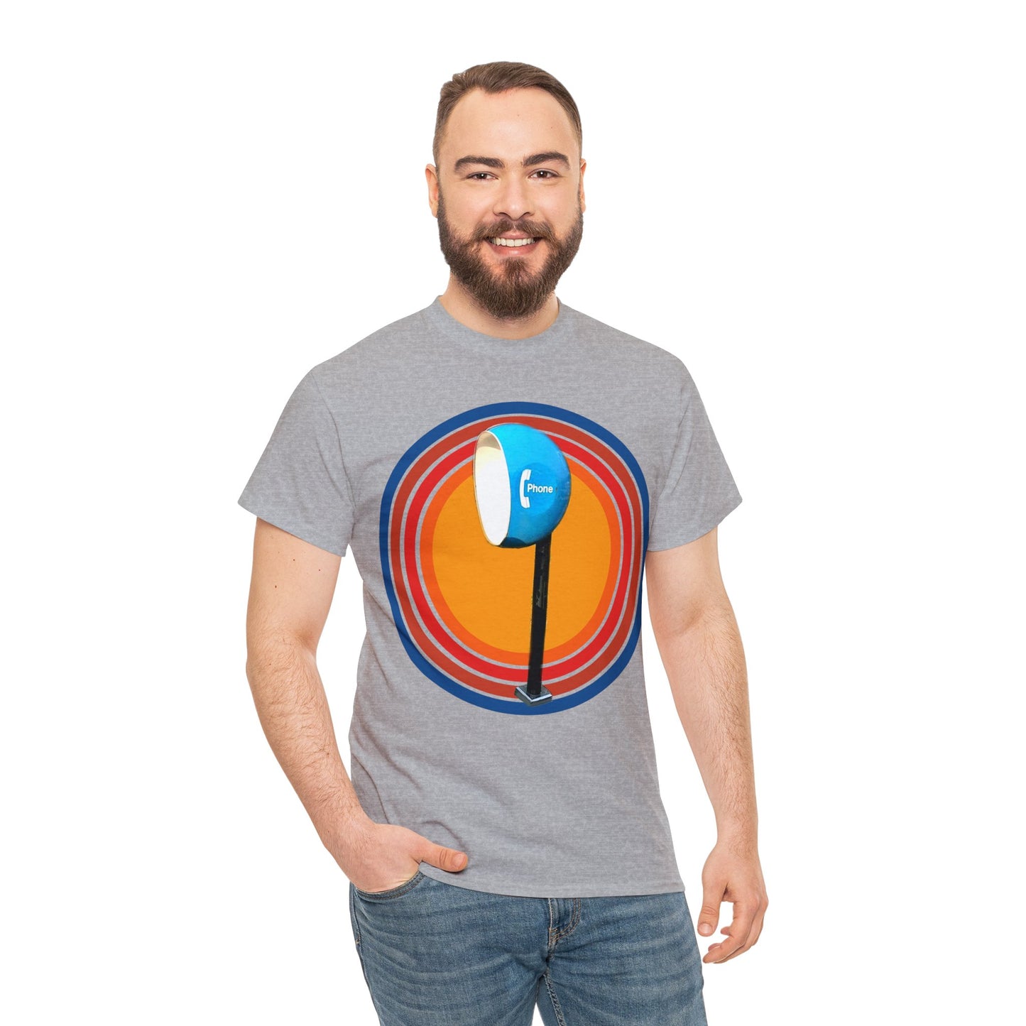 Vintage Egg Shaped Phone Booth, Retro Phone Booth Heavy Cotton Tee