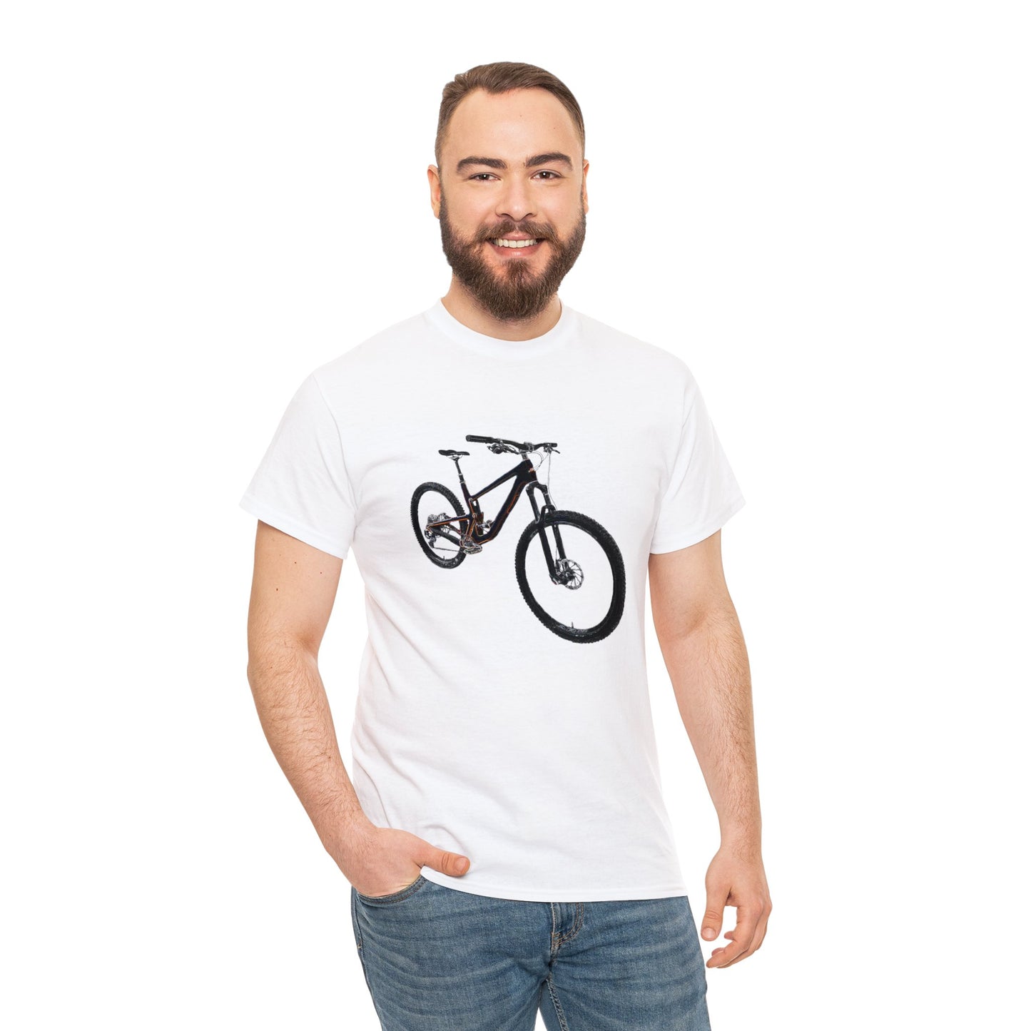 Mountain Bike, Mountain Biker, Full Suspension Mountain Bike, MTB Heavy Cotton Tee