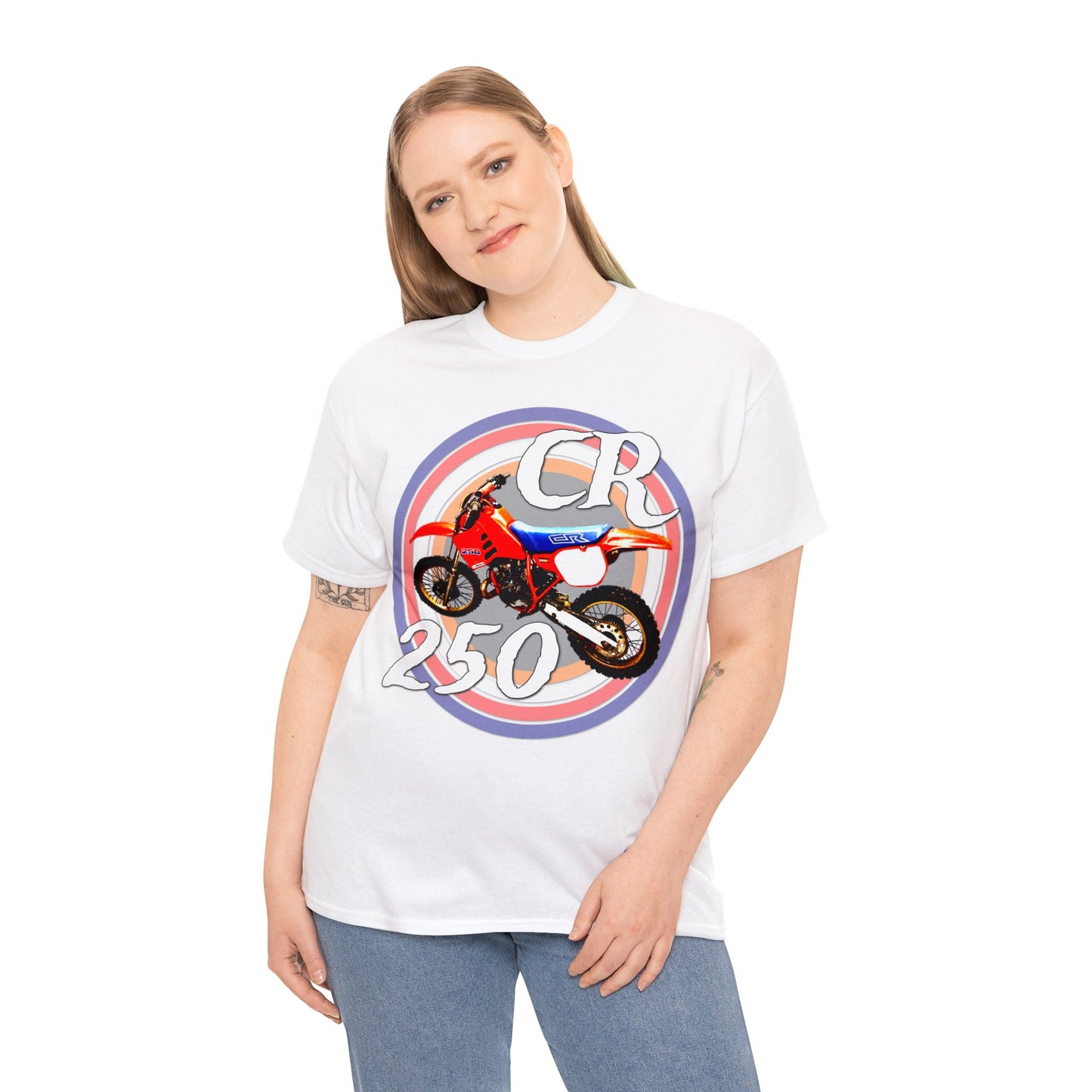 CR 250 R Vintage Retro Motorcross Motocross Motorcycle Dirt Bike Heavy Cotton Tee