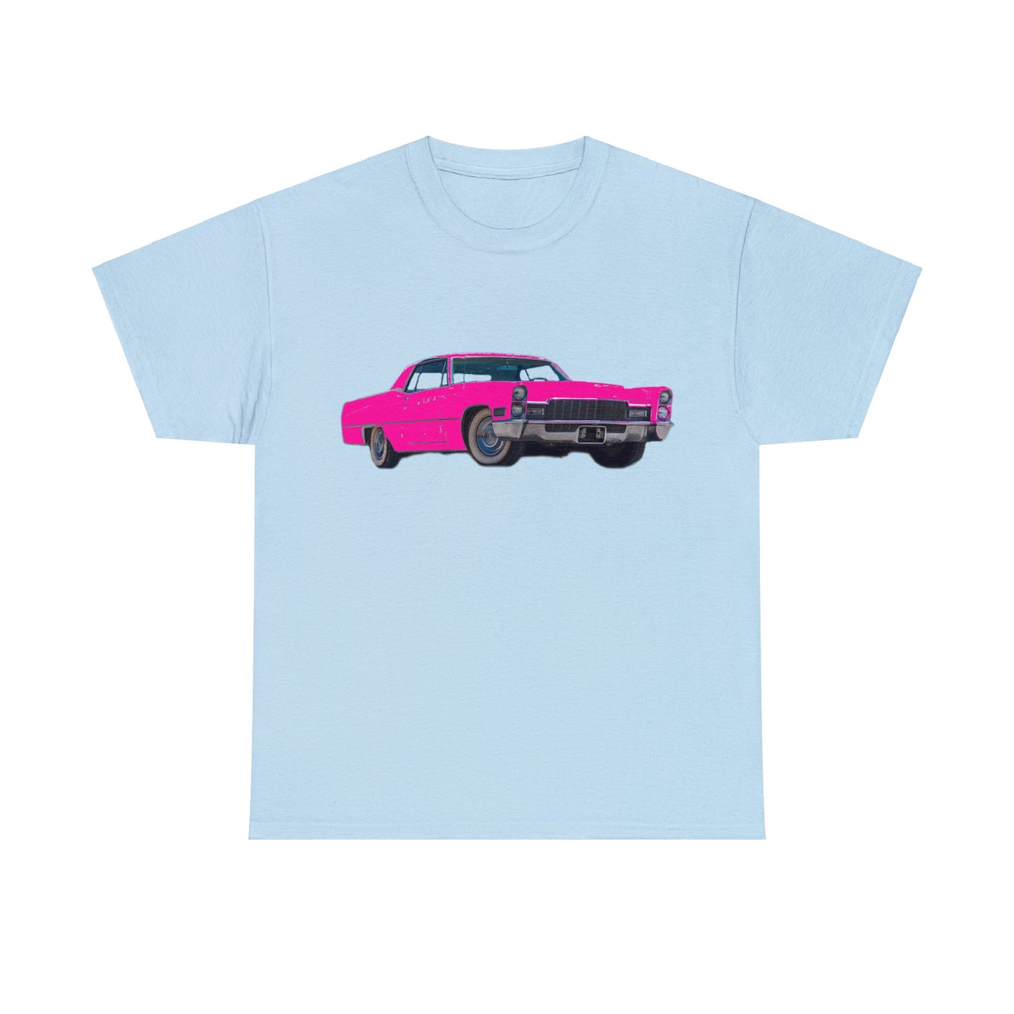 Pink Cadillac, Vintage Car, Caddy Daddy, Retro DeVille Heavy Cotton Tee