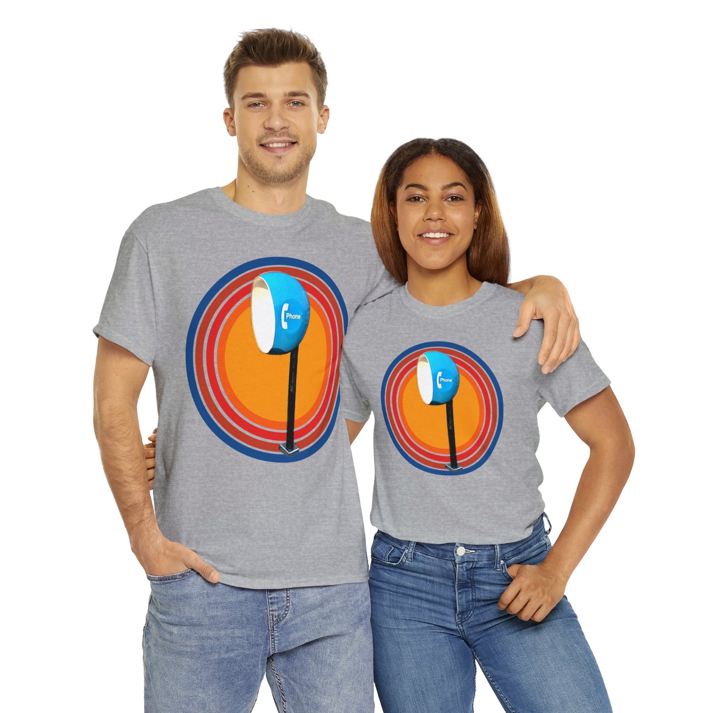 Vintage Egg Shaped Phone Booth, Retro Phone Booth Heavy Cotton Tee