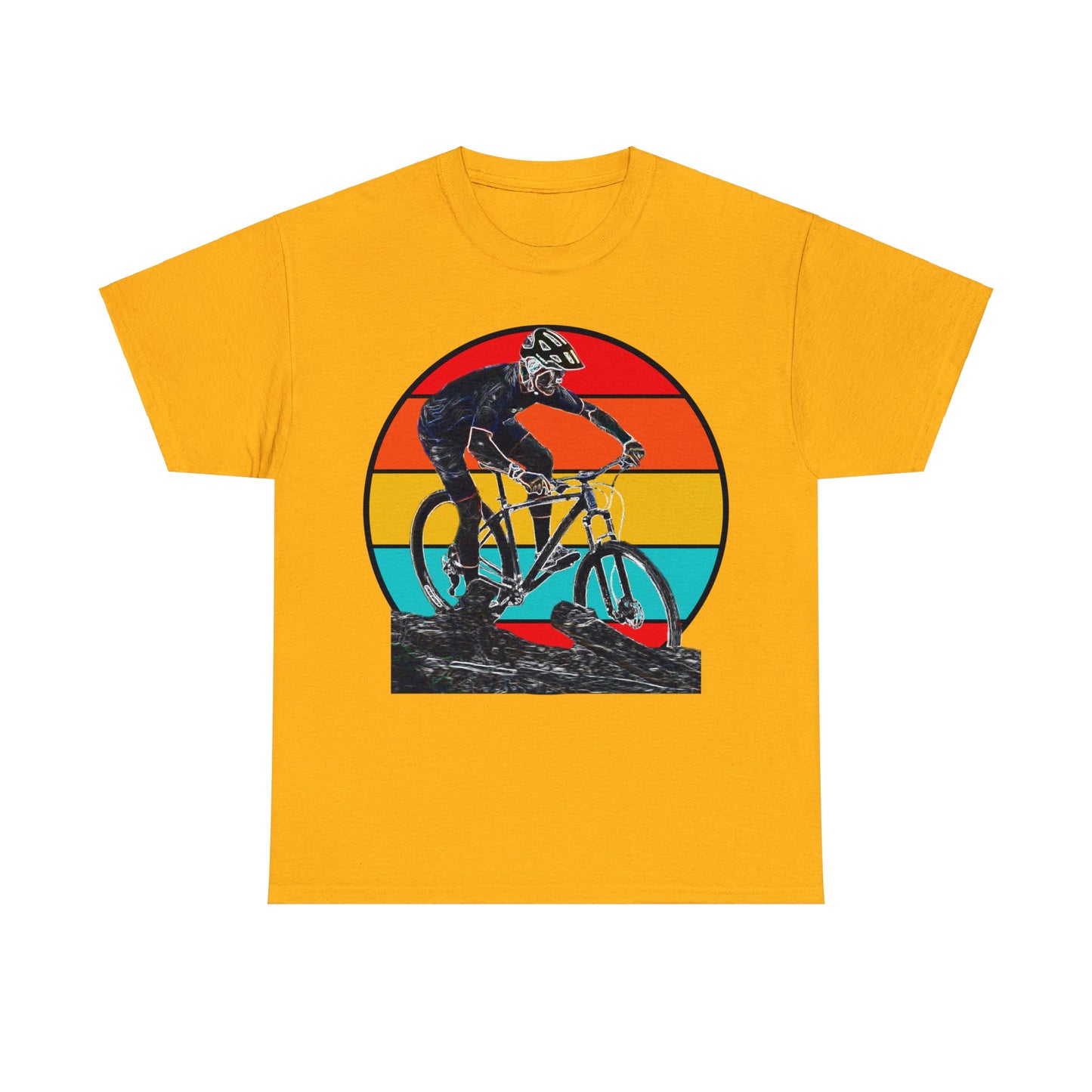 Mountain Bike, Mountain Biker, Hard Tail Mountain Bike Heavy Cotton Tee