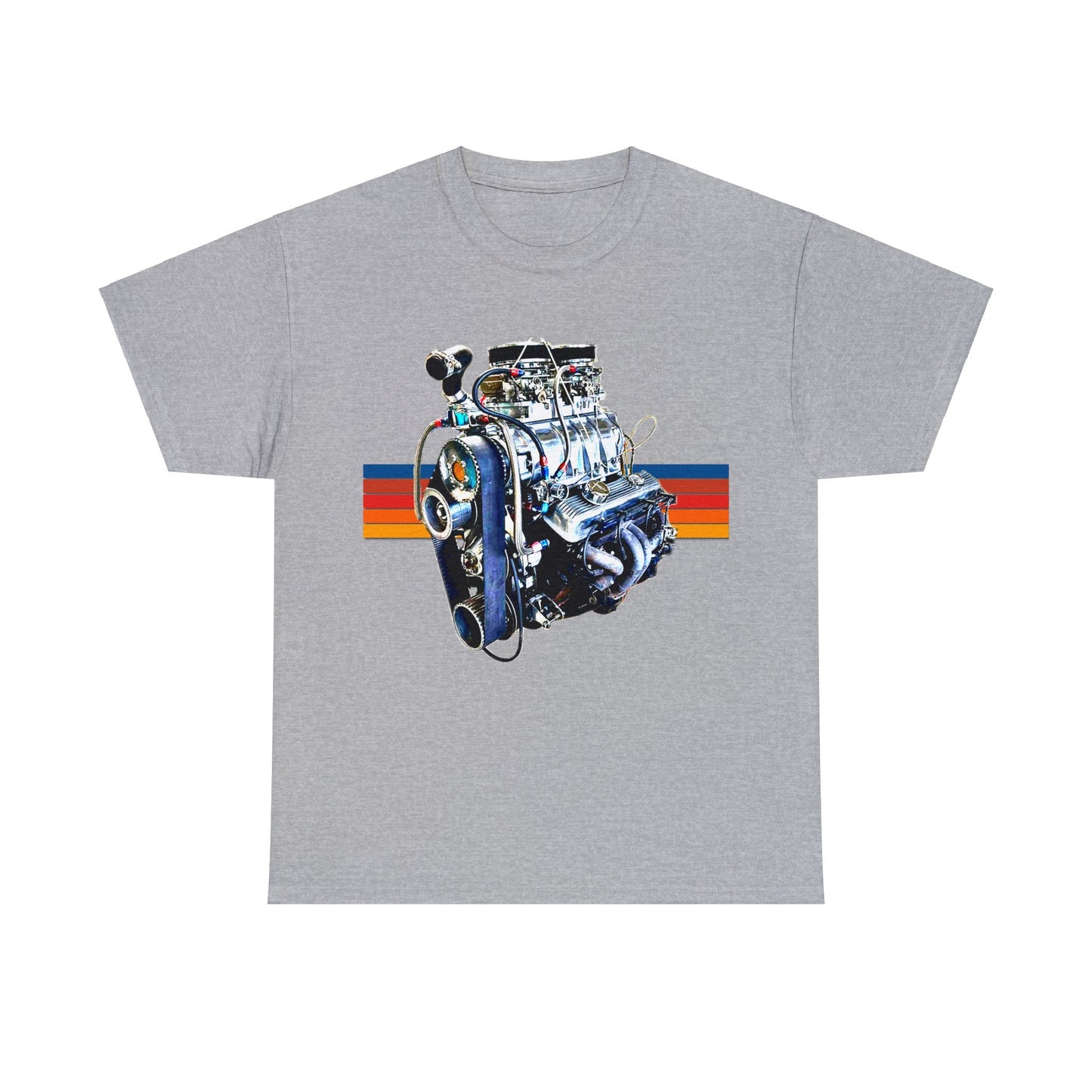 350 Small Block Engine, American Muscle Car Engine Heavy Cotton Tee