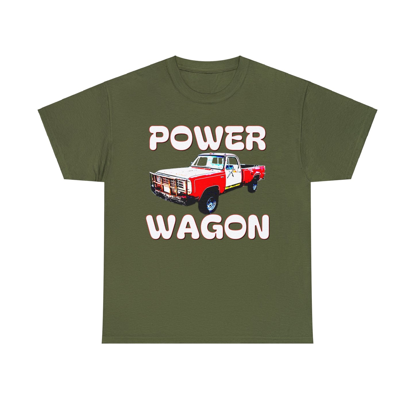 Power Wagon Pickup Truck, Vintage Pick Up Truck, Retro Truck Heavy Cotton Tee