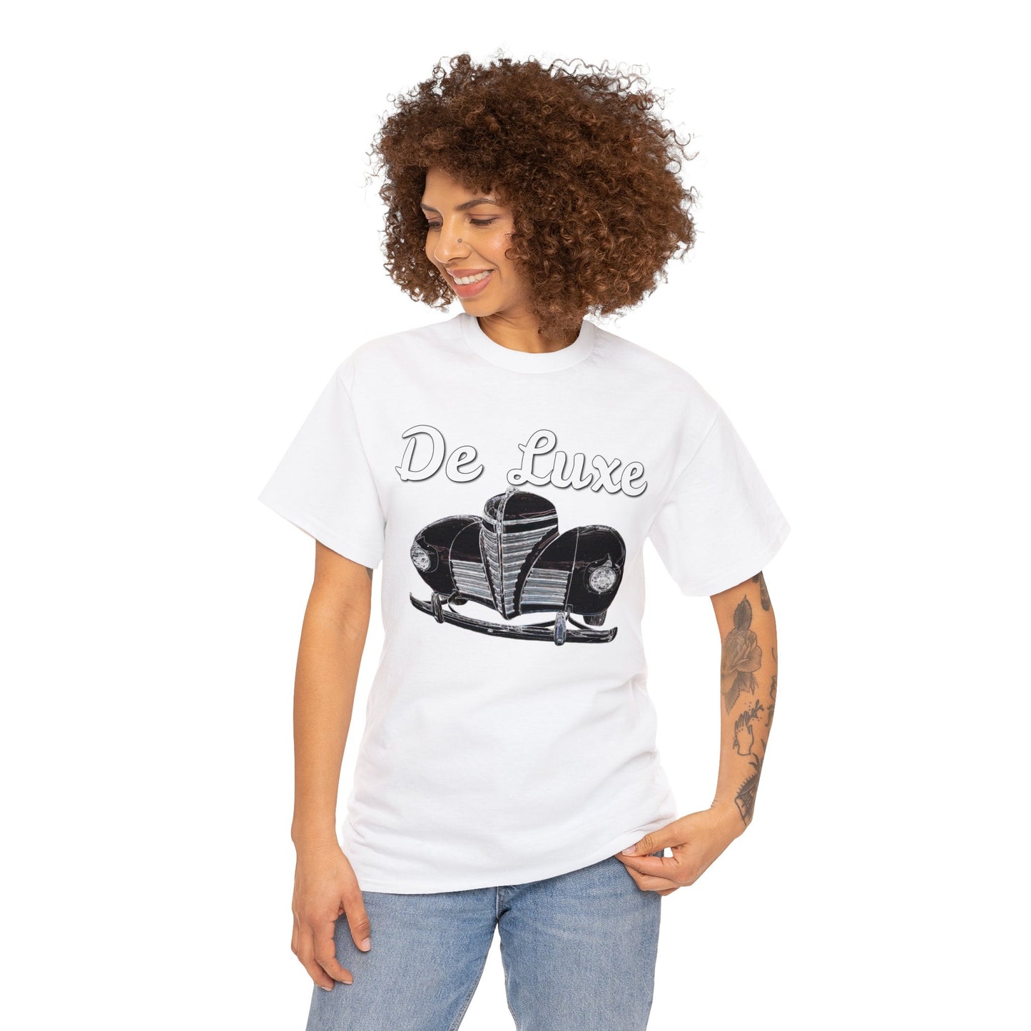 Plymouth Deluxe Business Coupe, Vintage Car, Retro American Automobile Heavy Cotton Tee