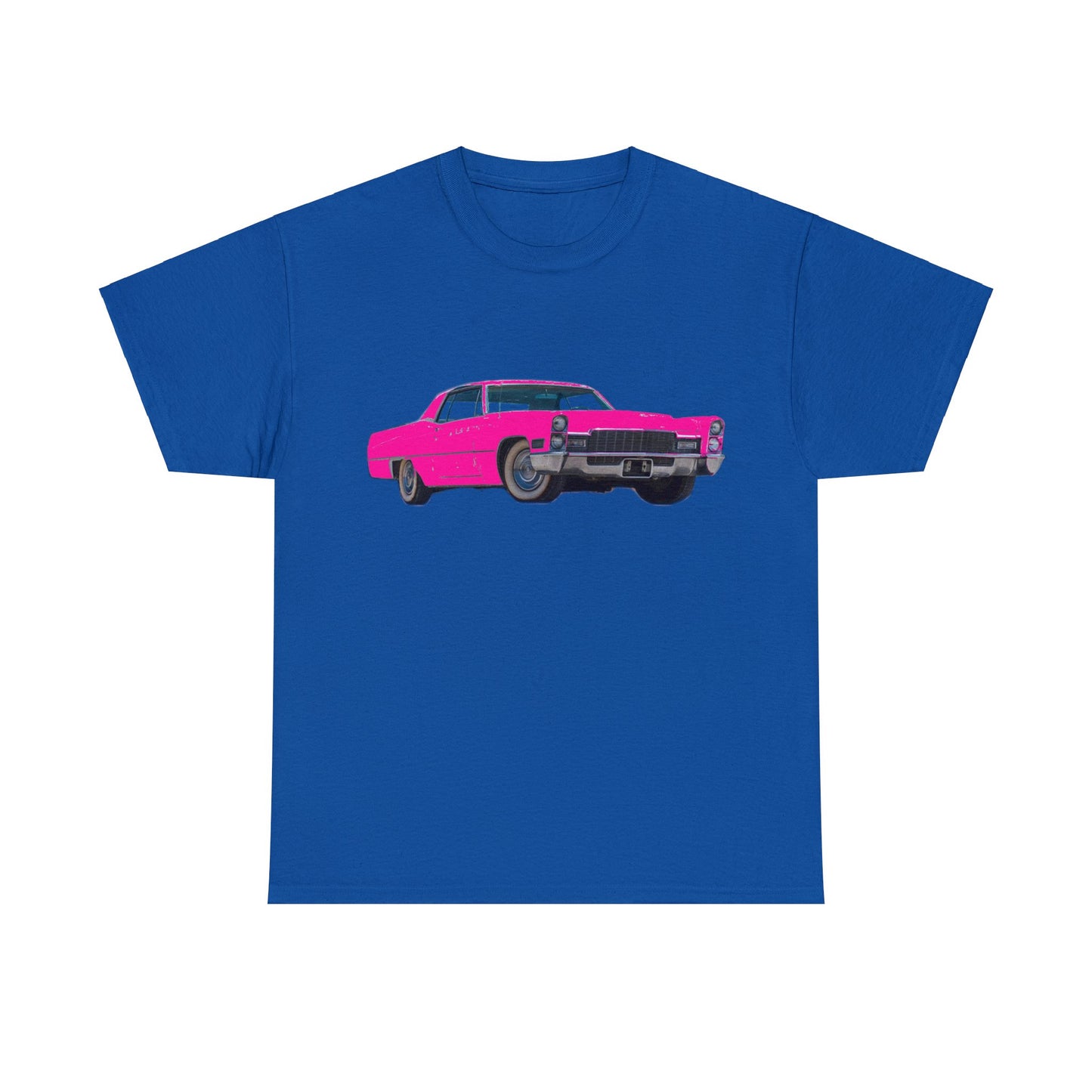 Pink Cadillac, Vintage Car, Caddy Daddy, Retro DeVille Heavy Cotton Tee