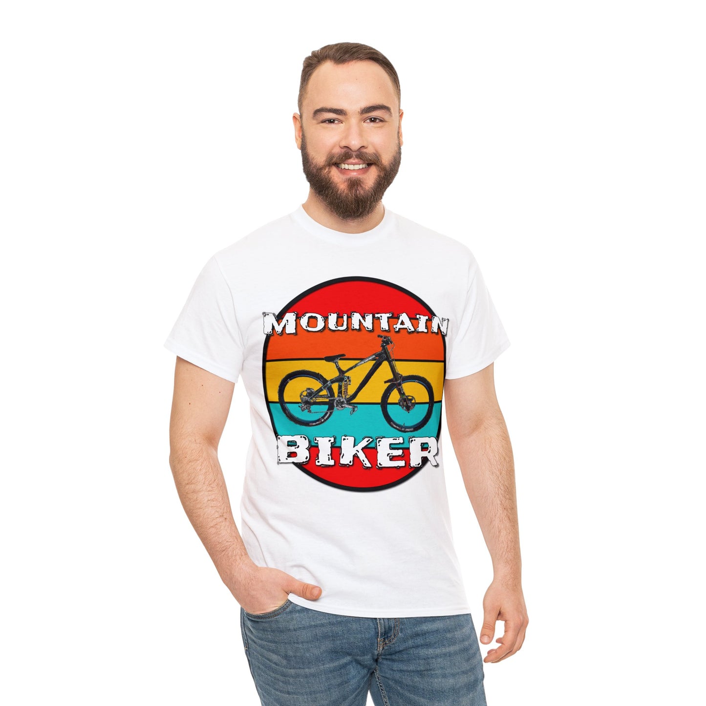 Mountain Bike, Mountain Biker, Full Suspension Moutain Bike Heavy Cotton Tee