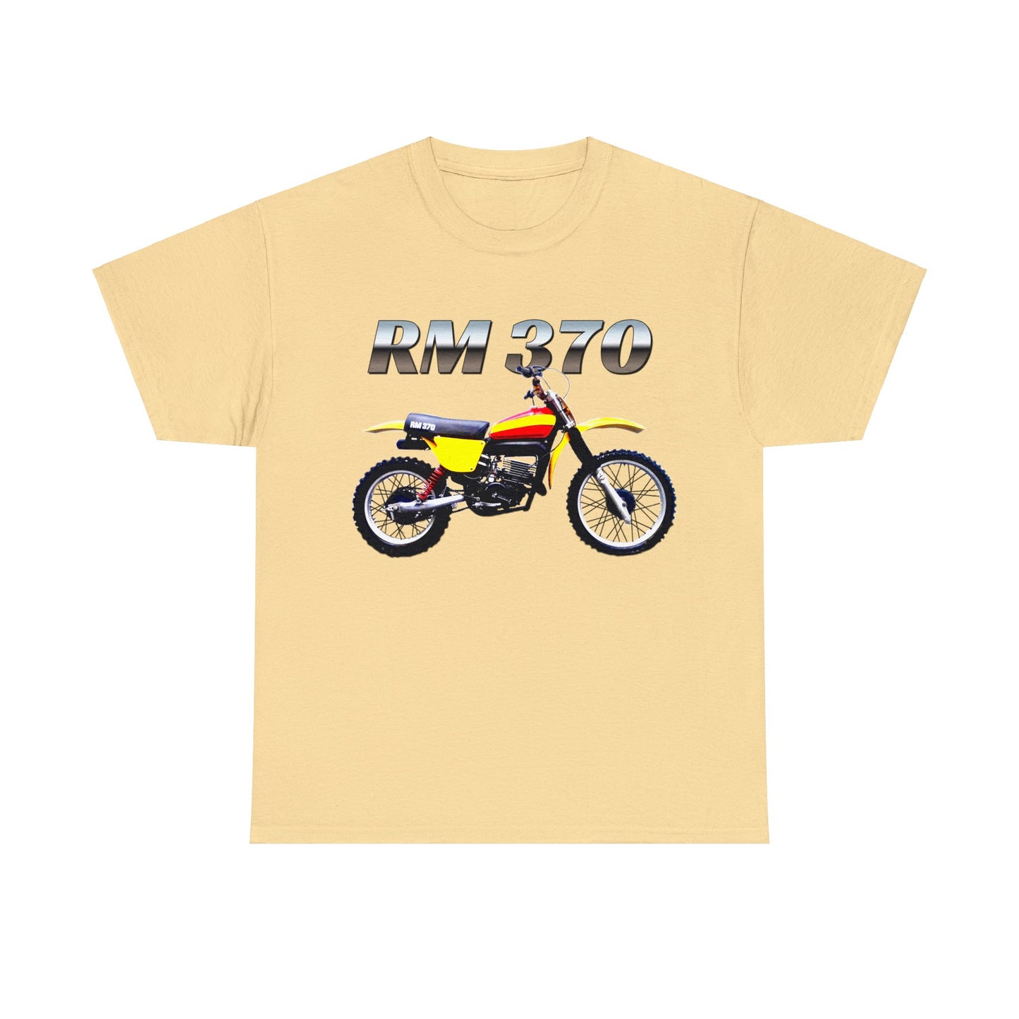 Vintage Dirt Bike Motocross Motorcycle Super Cross 1970s RM 370 Heavy Cotton Tee