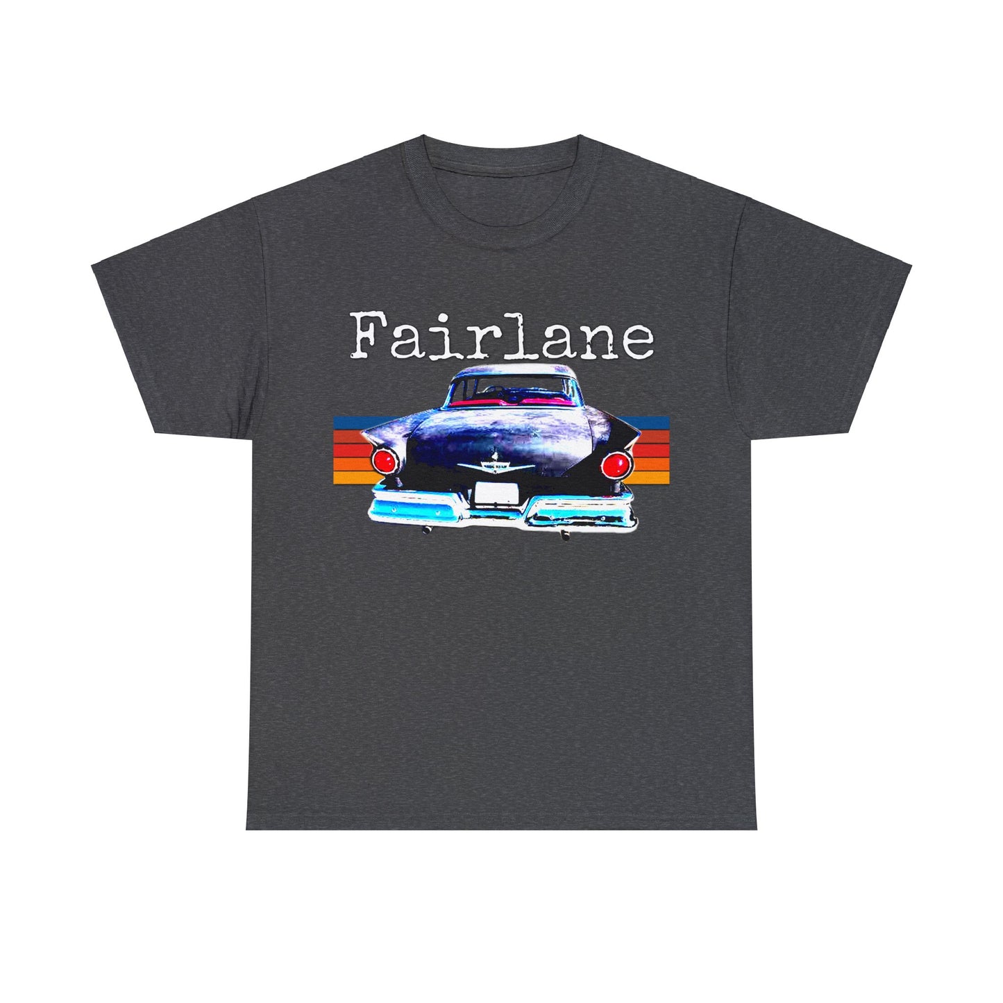 Fairlane 1957 Vintage Tail Fins, Vintage American Car Heavy Cotton Tee