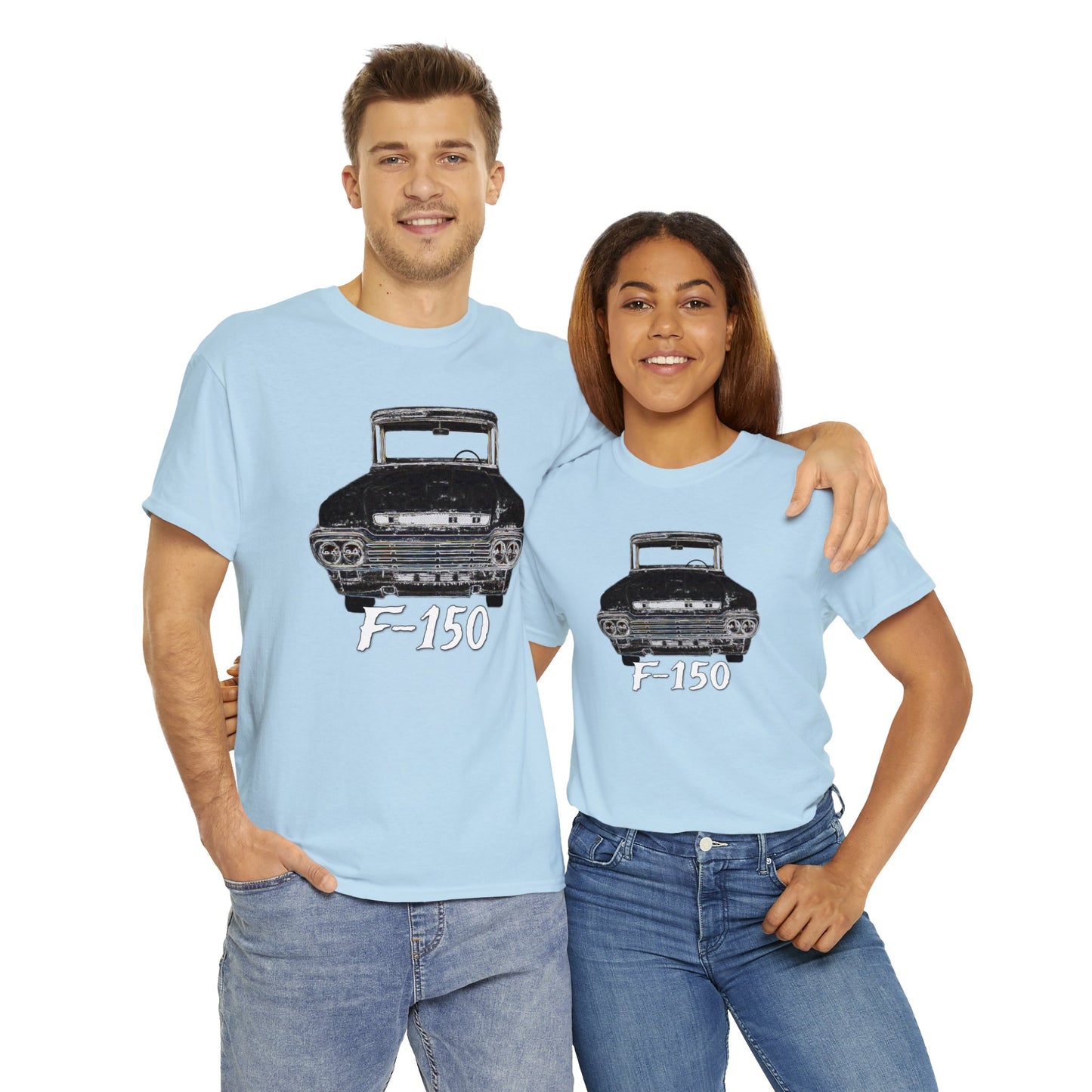 F 150 Truck, Vintage Pickup Truck, Retro Country Pick Up Truck Heavy Cotton Tee